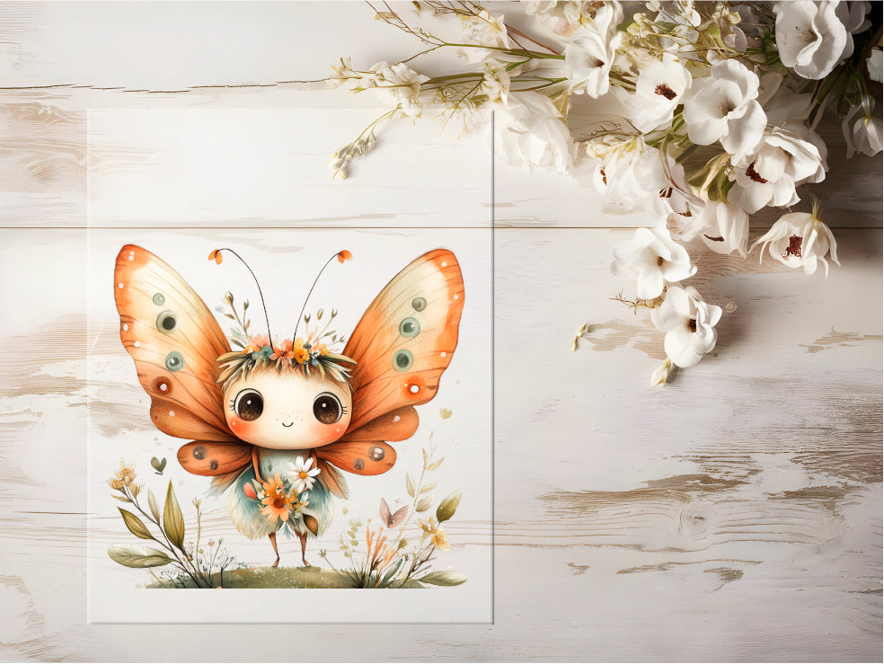 Bügelbild - Schmetterling mit Blumen #0673