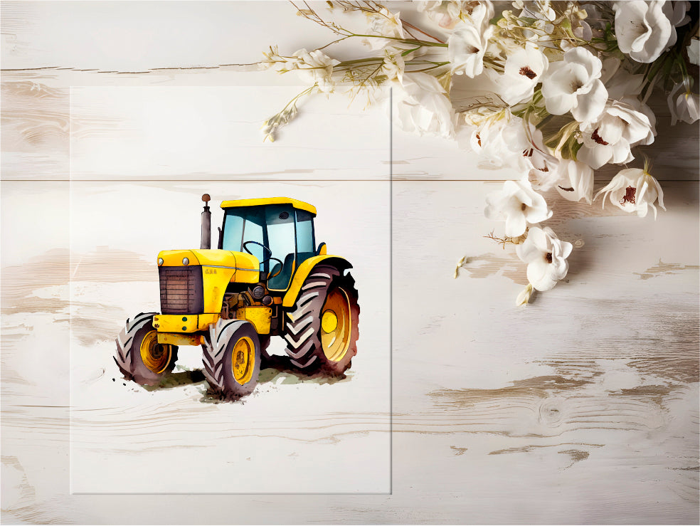 Bügelbild - Traktor Gelb #0709