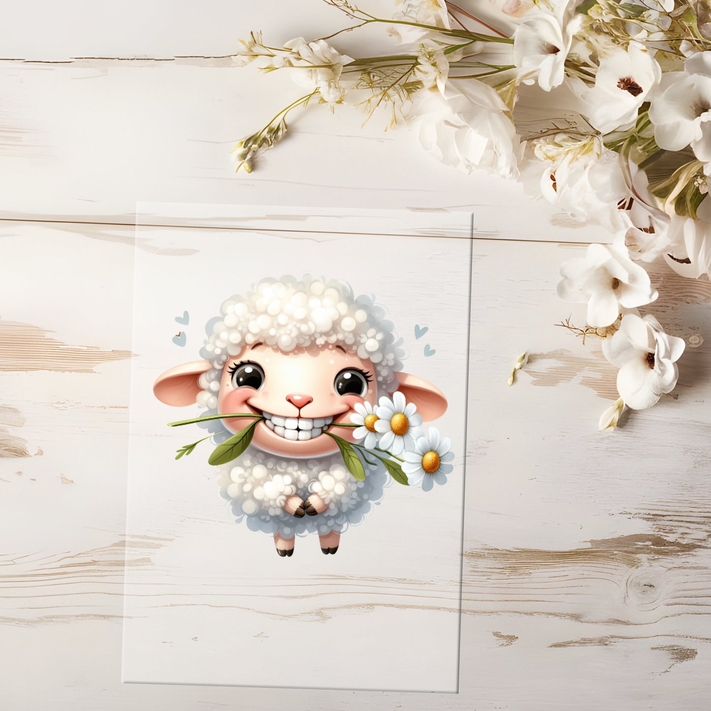 Bügelbild - Schaf mit Blume #0587