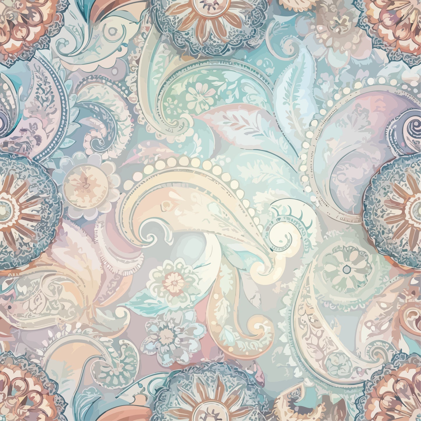 Auktion - 0,5m Jersey - Paisley Pastell