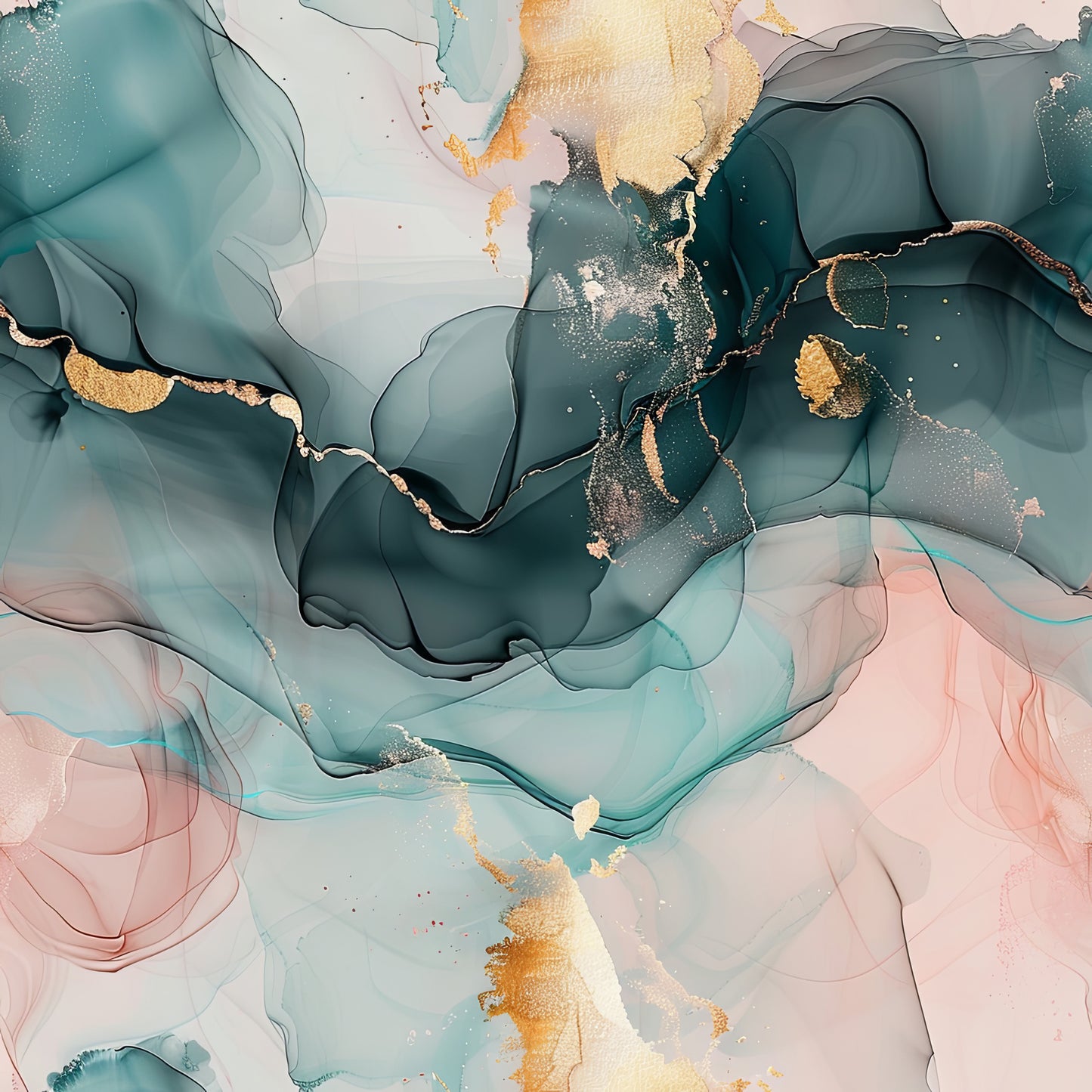 Watercolour Petrol/Rosa 5