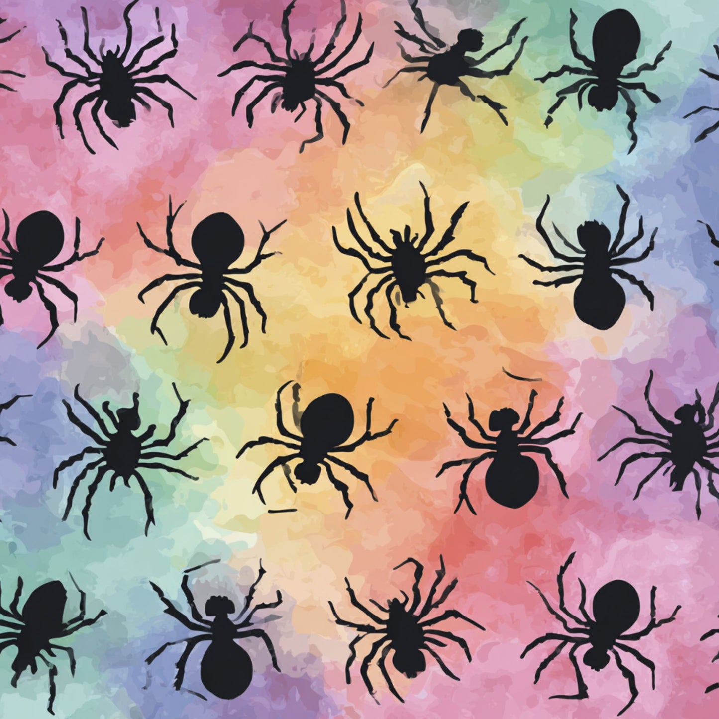 Auktion - 0,5m Jersey - Spinnen Watercolour Bunt