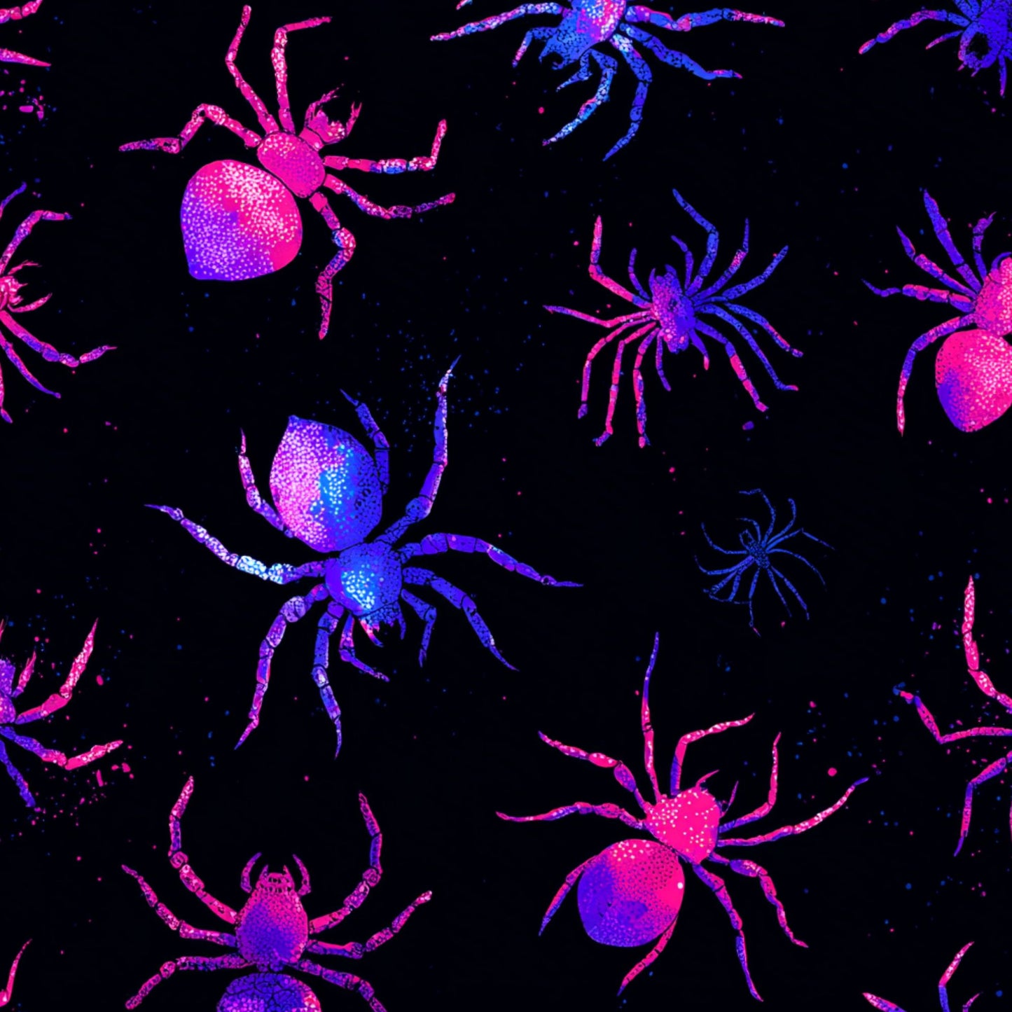 Spinnen Schwarz/Lila