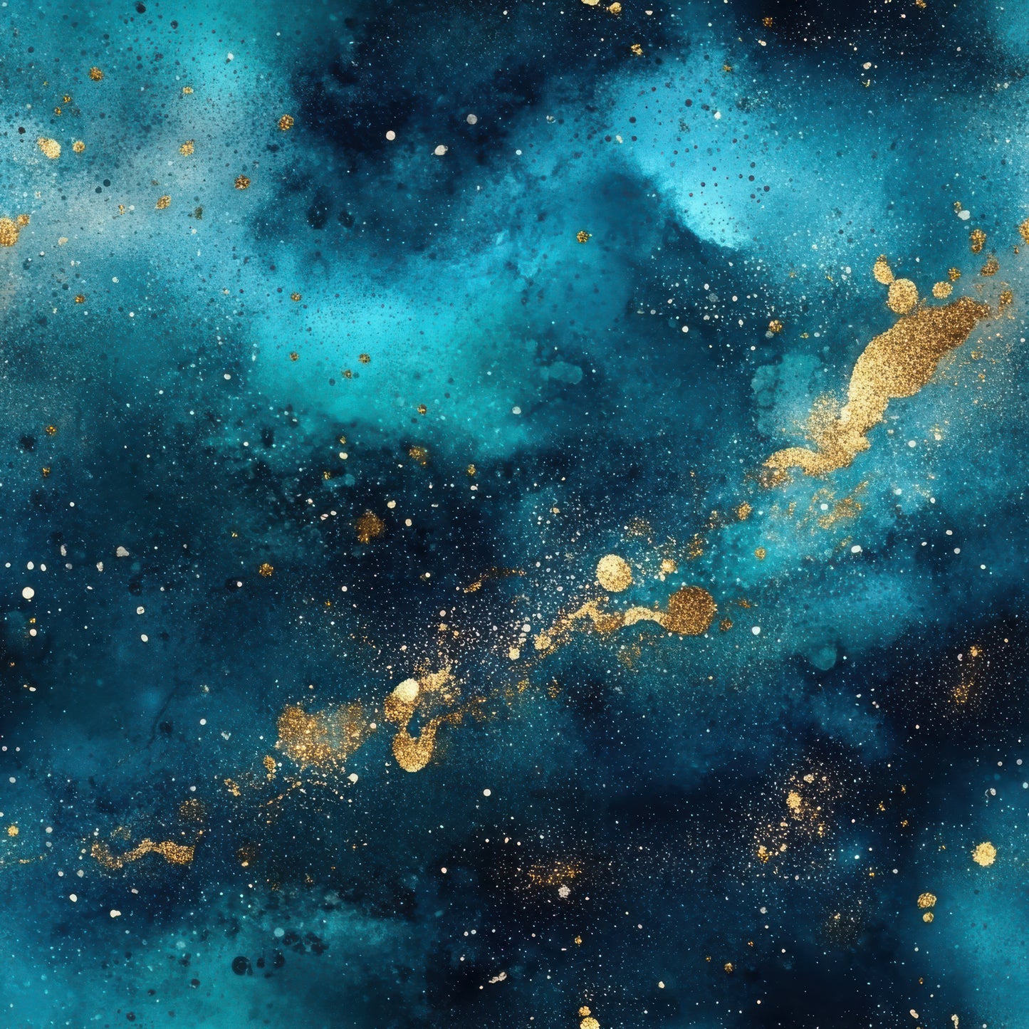 Watercolour Türkis/Gold 2