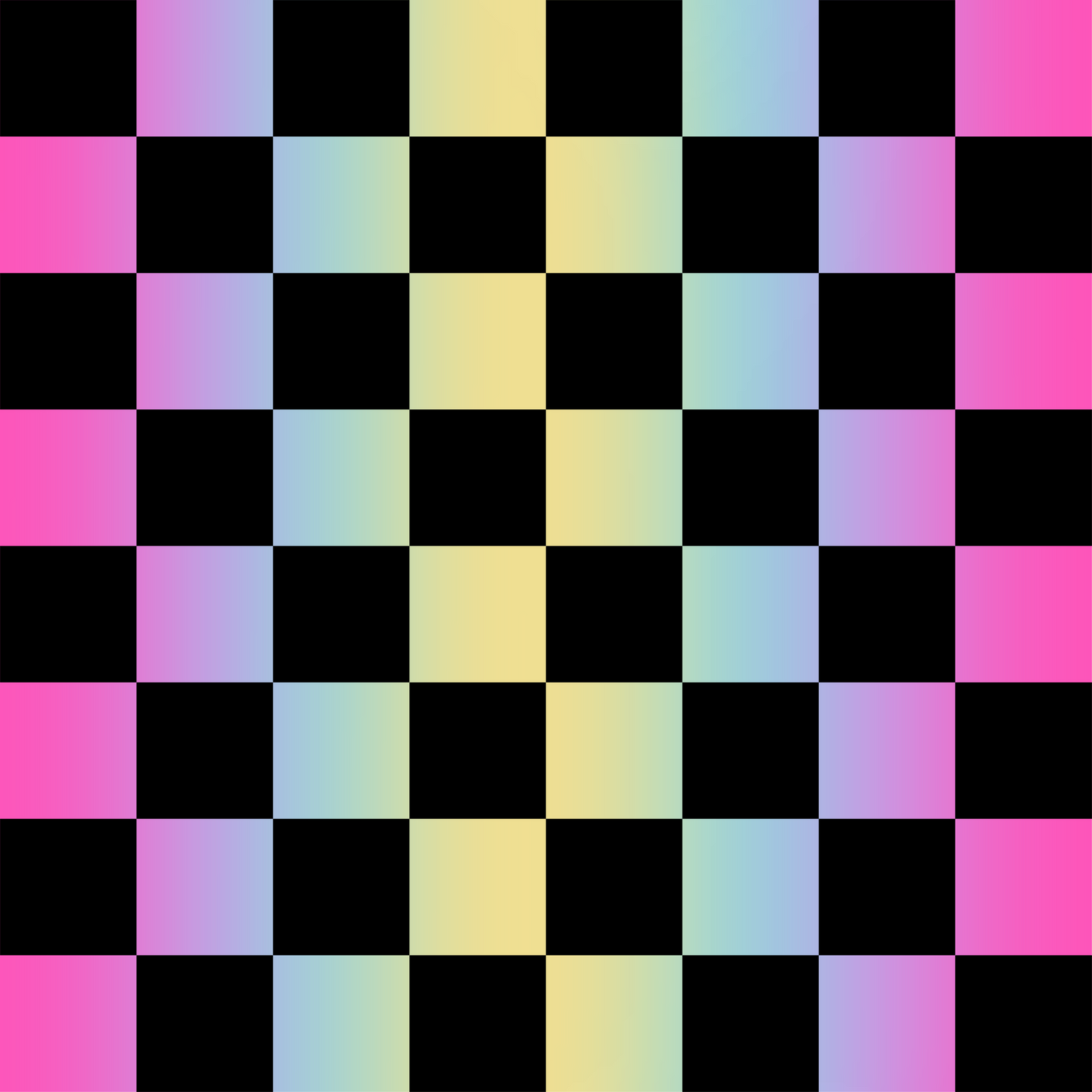 Auktion - 0,5m Jersey - Karos Regenbogen/Schwarz