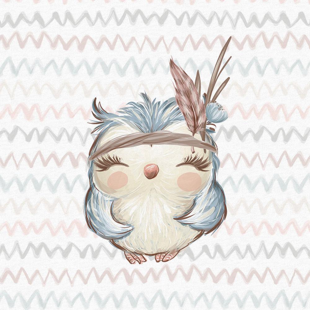 Sommersweat - Panel Waldfreunde Eule