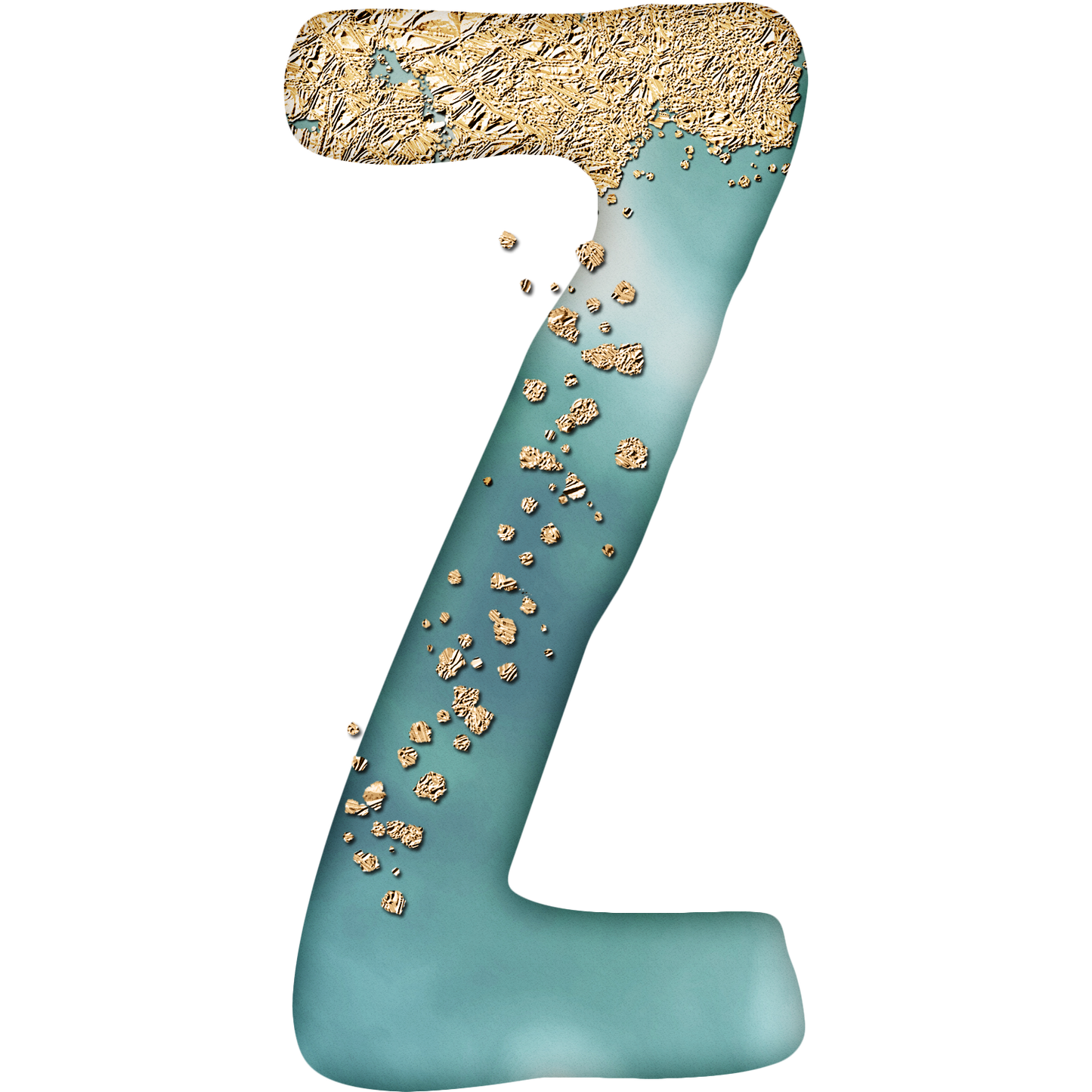 Bügelbild - Buchstaben - Watercolour Blau