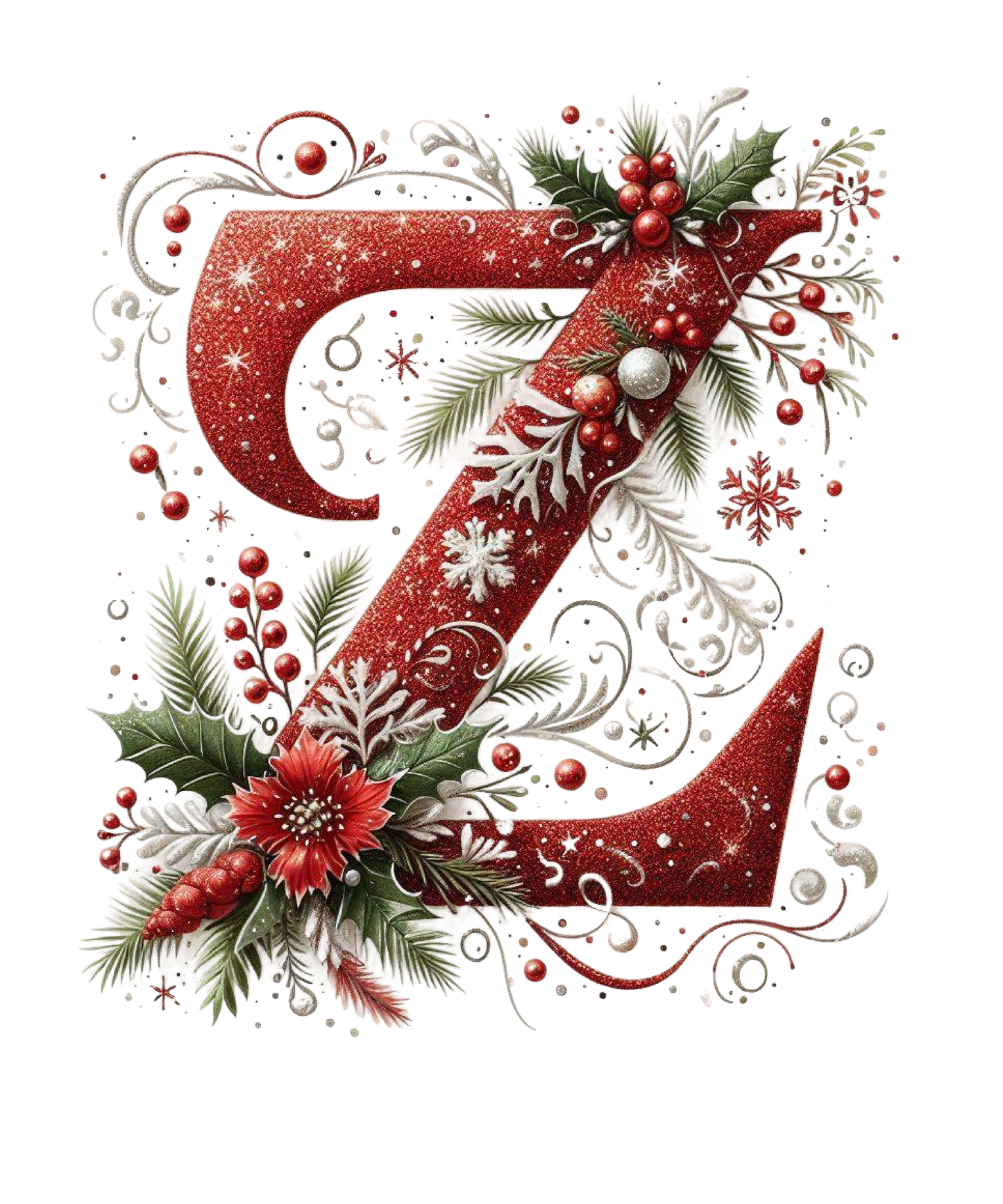 Bügelbild - Buchstaben - Christmas Flowers