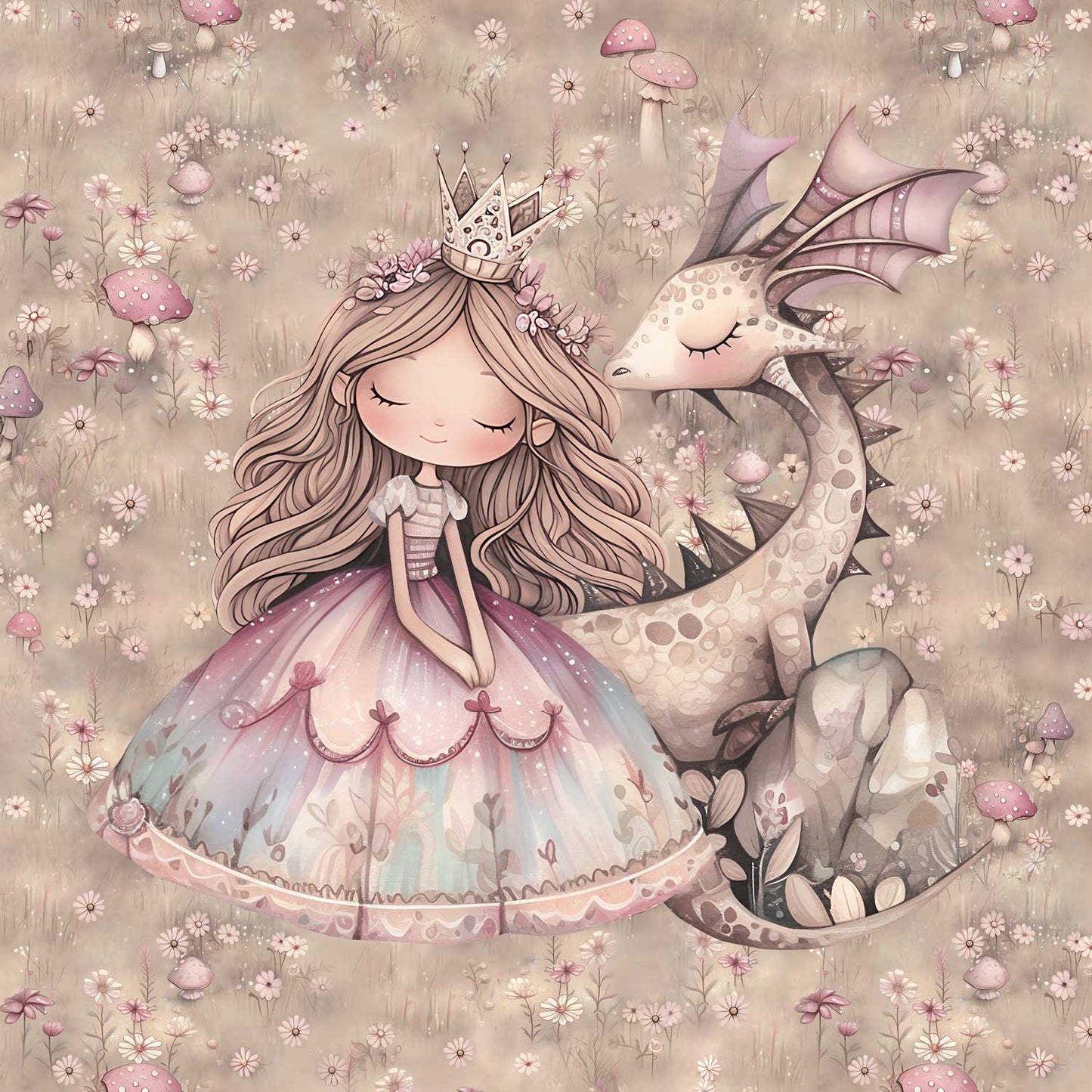 Sommersweat - Panel - Drachenprinzessin