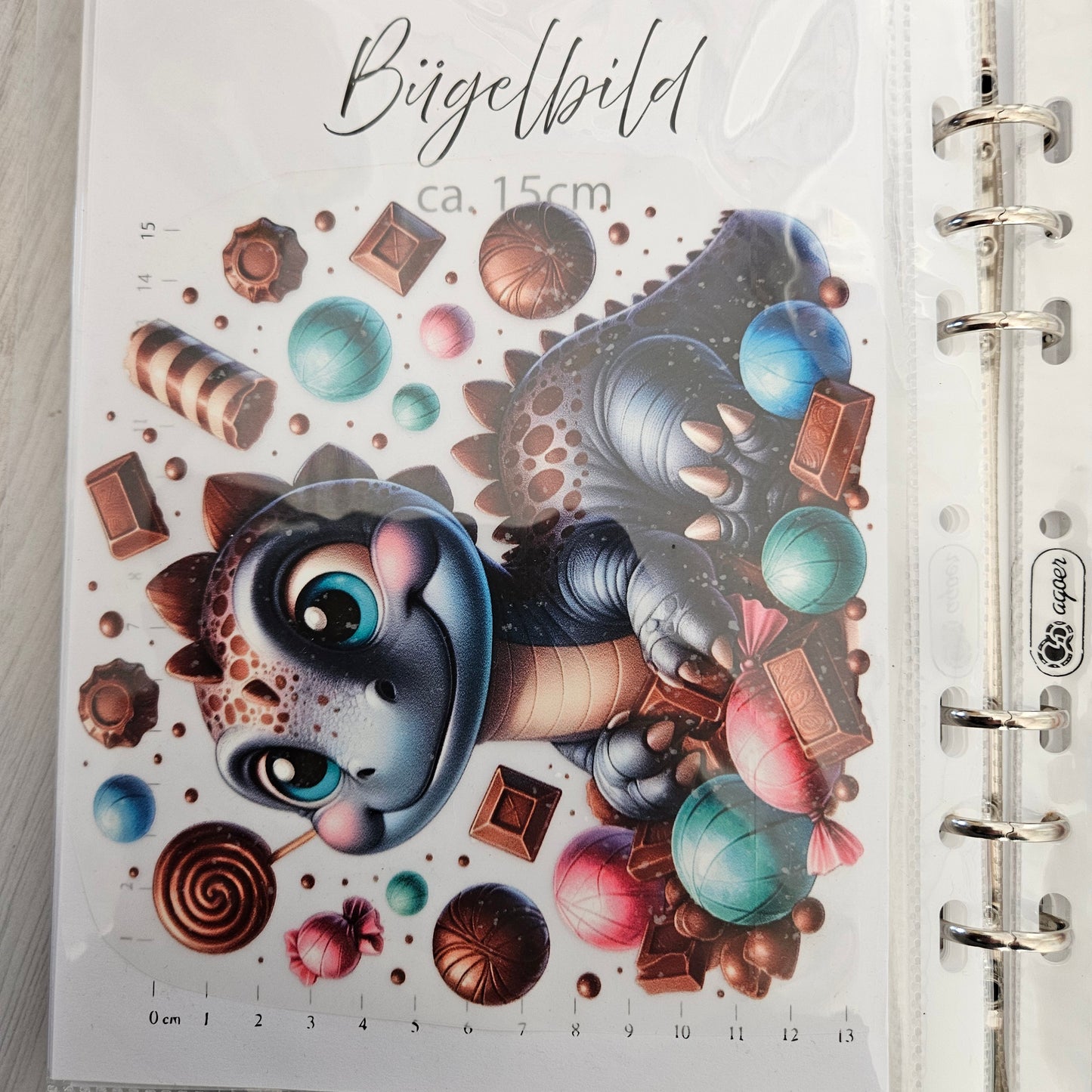 Bügelbild - Dino Schokolode ca. 15cm