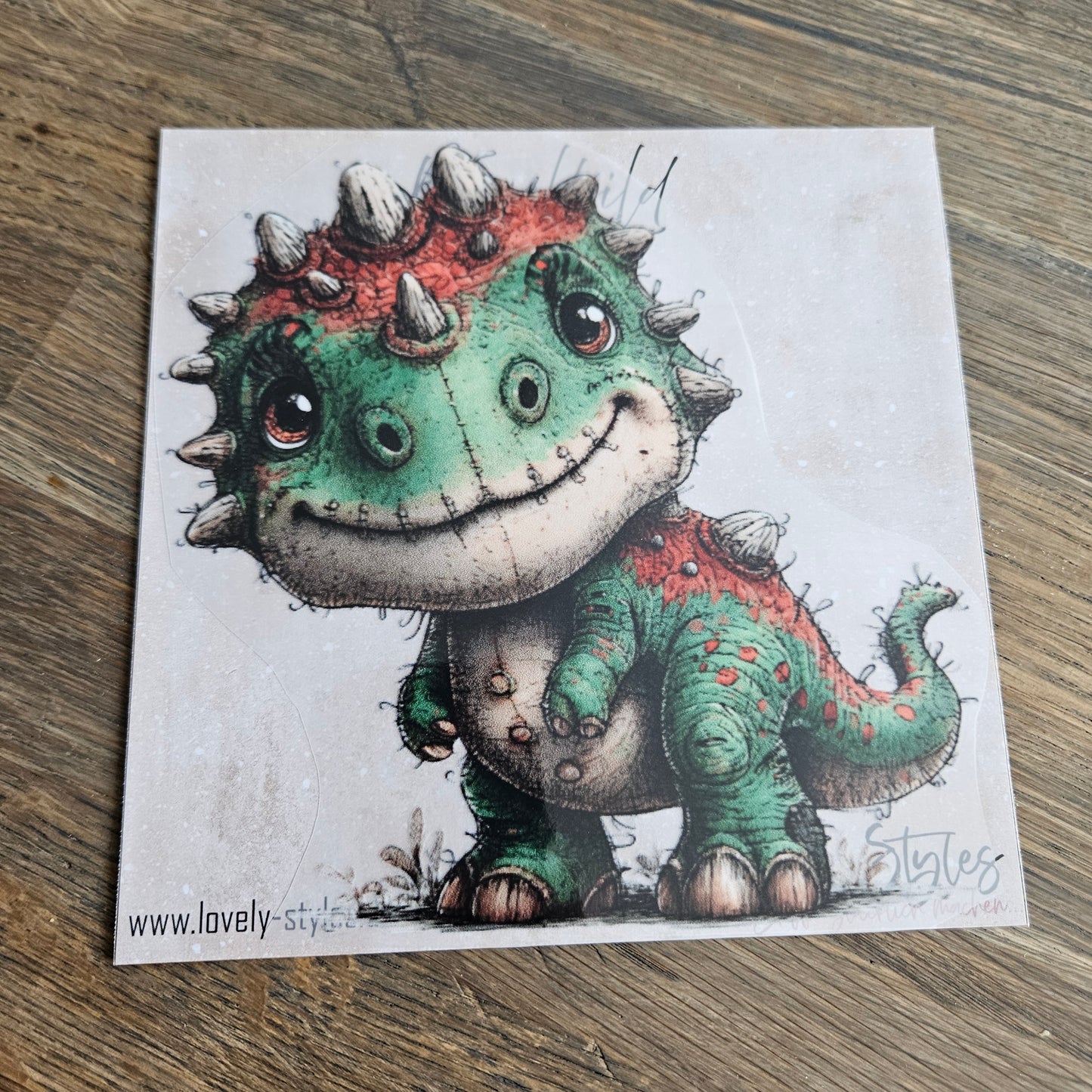 Bügelbild - Dino Grün ca. 15cm