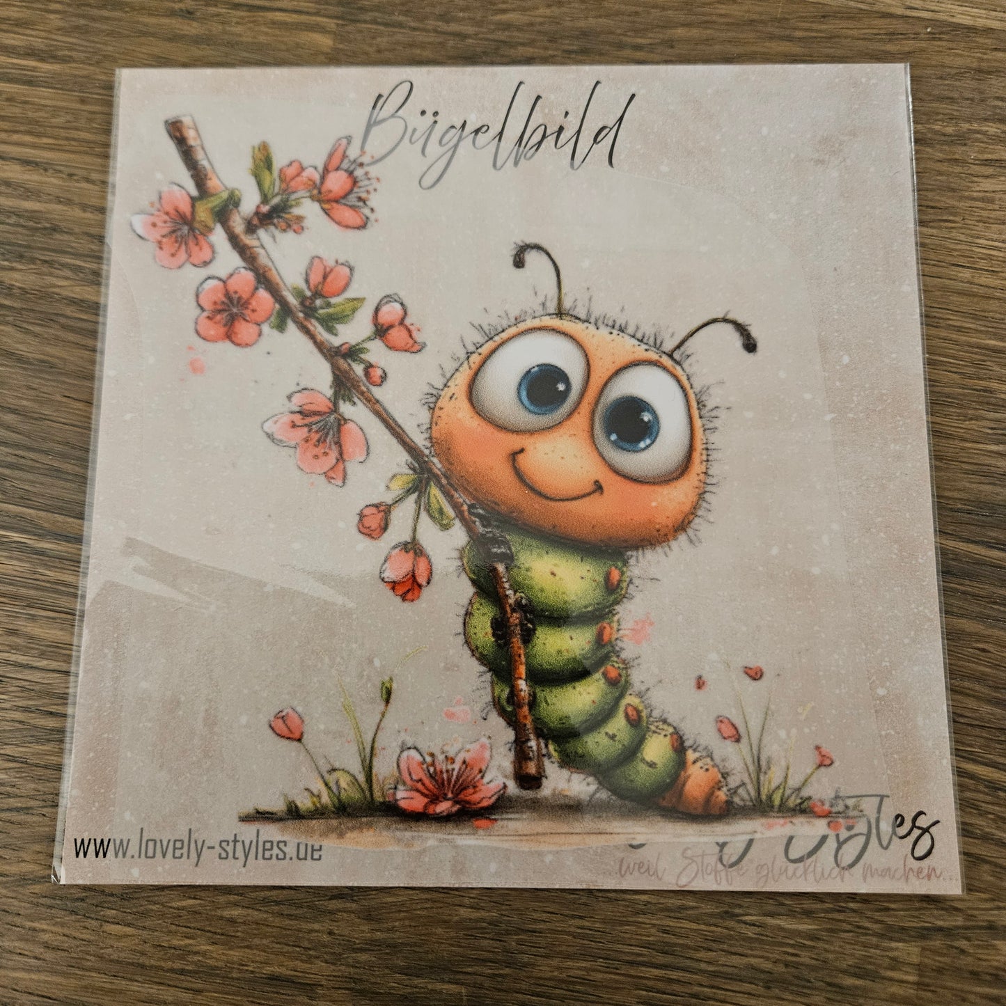 Bügelbild - Süße Raupe ca. 15cm
