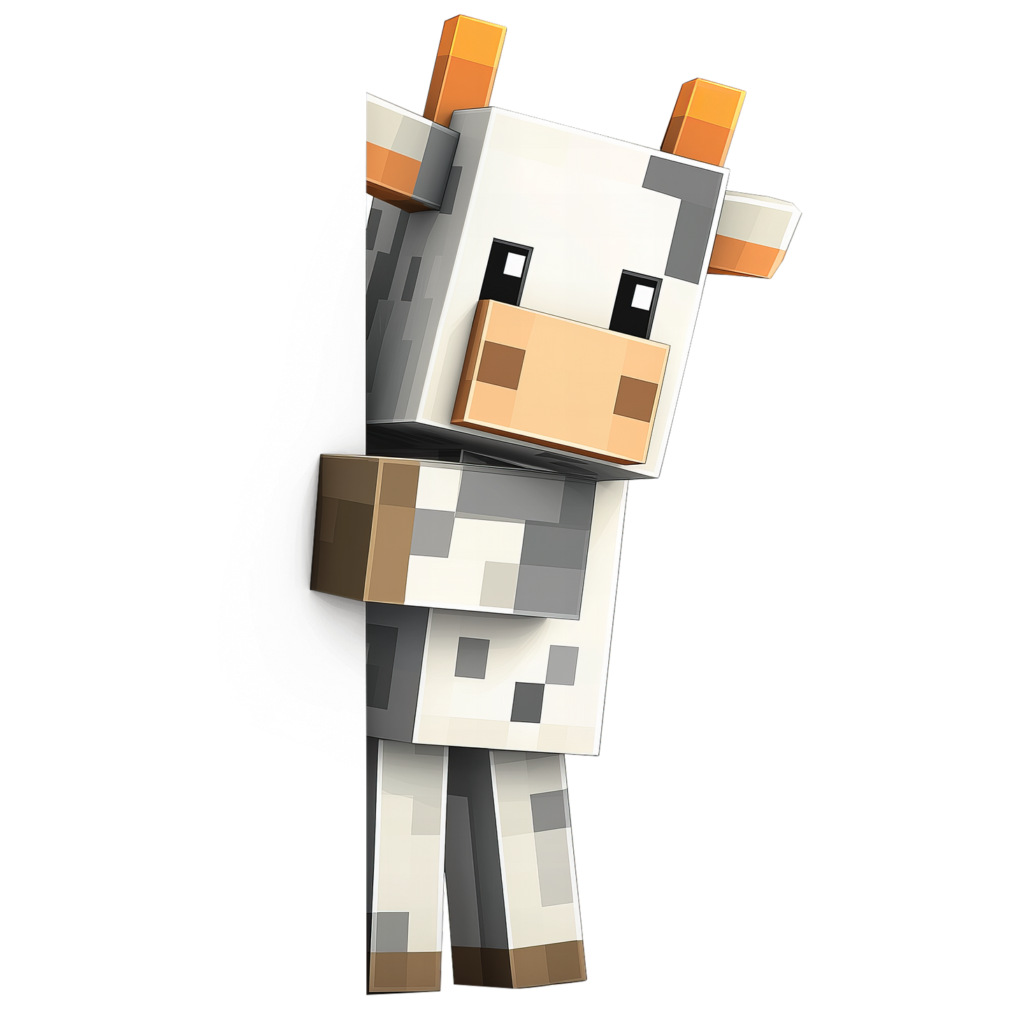 Auktion - Bügelbild - Pixel World Kuh - 20cm