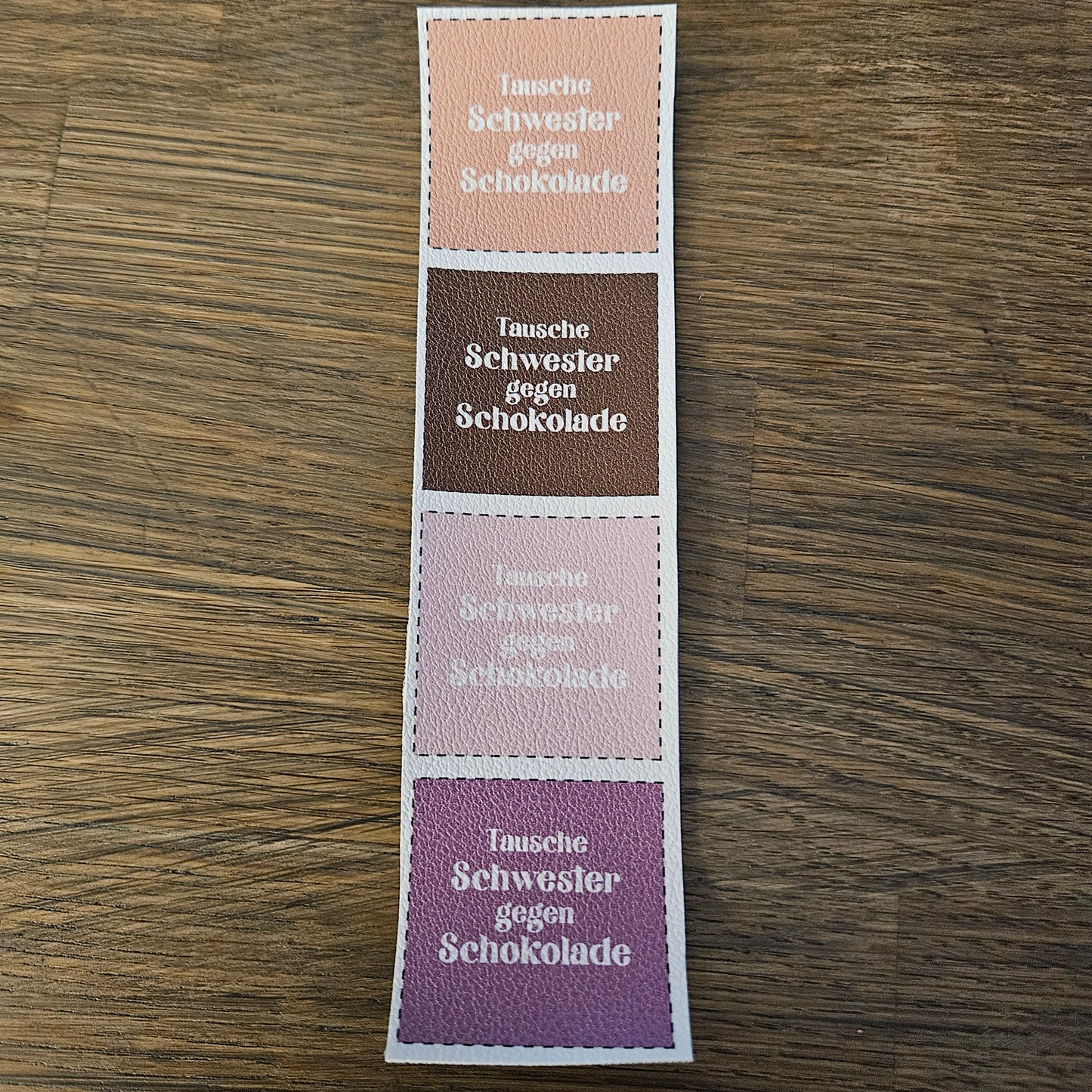 Kunstlederlabel Set - Tausche Schwester Rosa