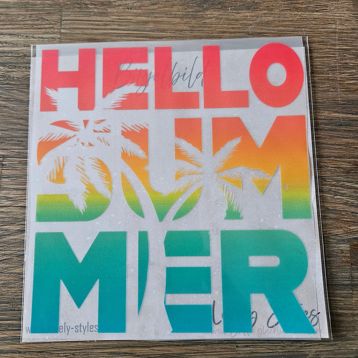 Bügelbild - Hello Summer ca. 15cm