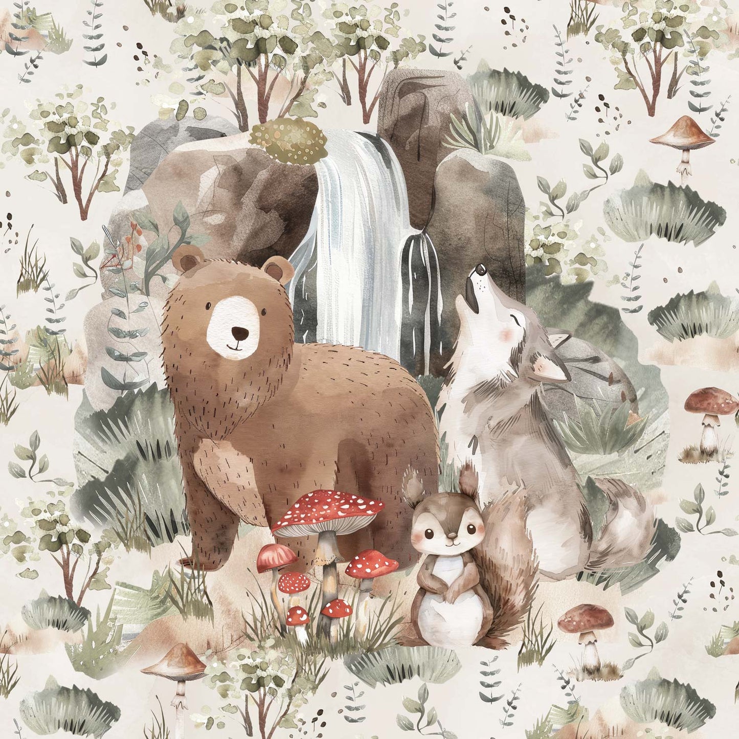 Sommersweat - Panel - Waldtiere (Pfadfinder)