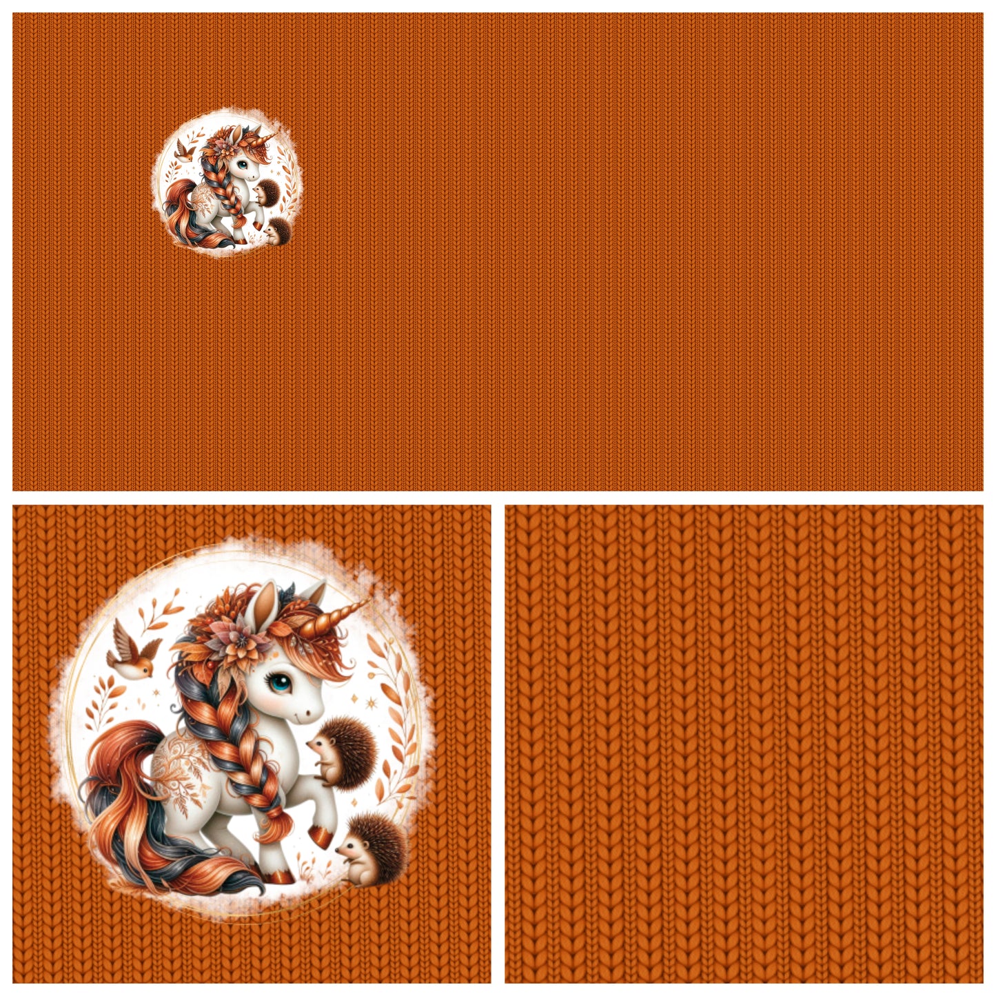 Panel mit Kombi - Herbst Einhorn Rost