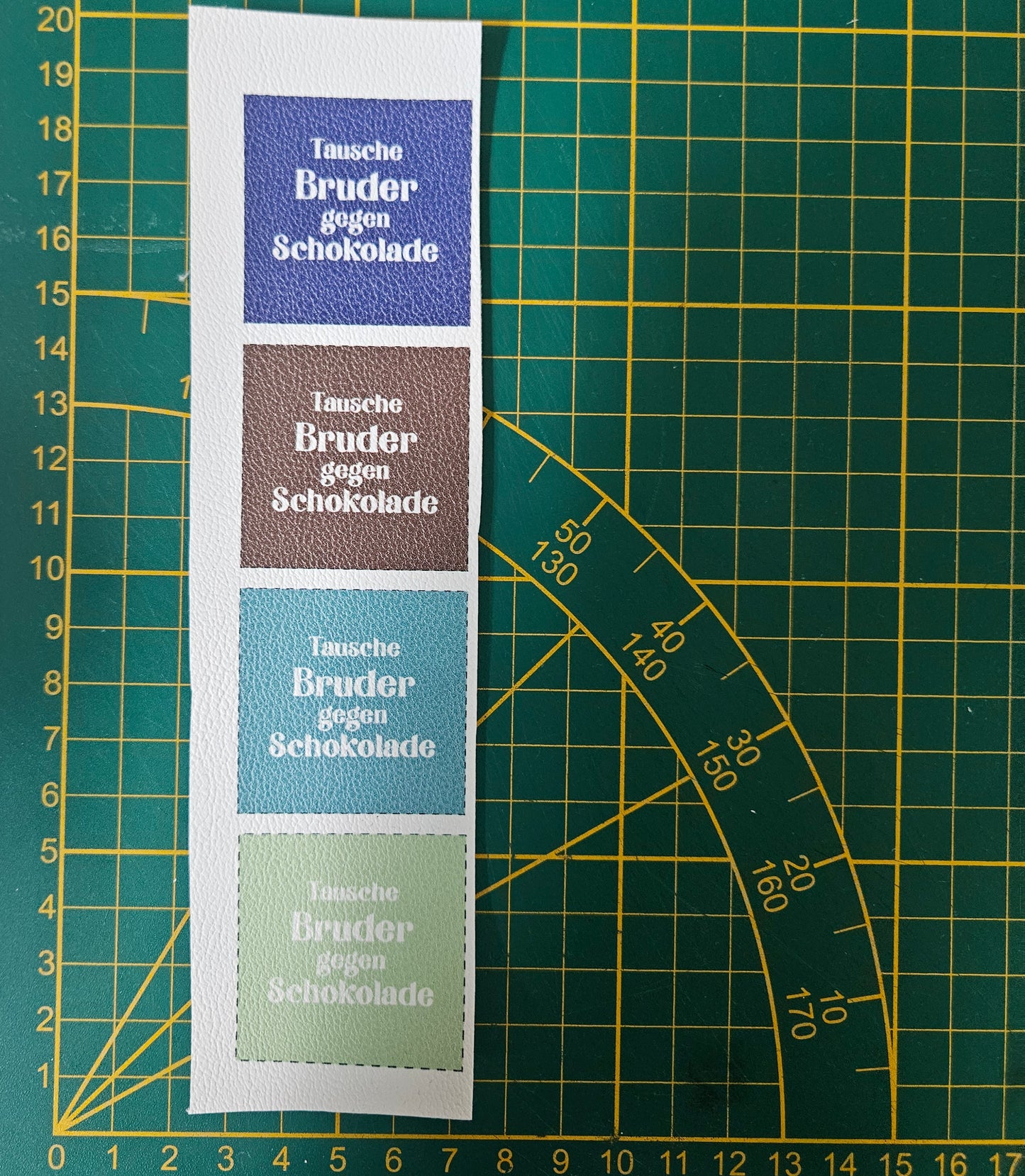 Kunstlederlabel Set - Tausche Bruder Blau