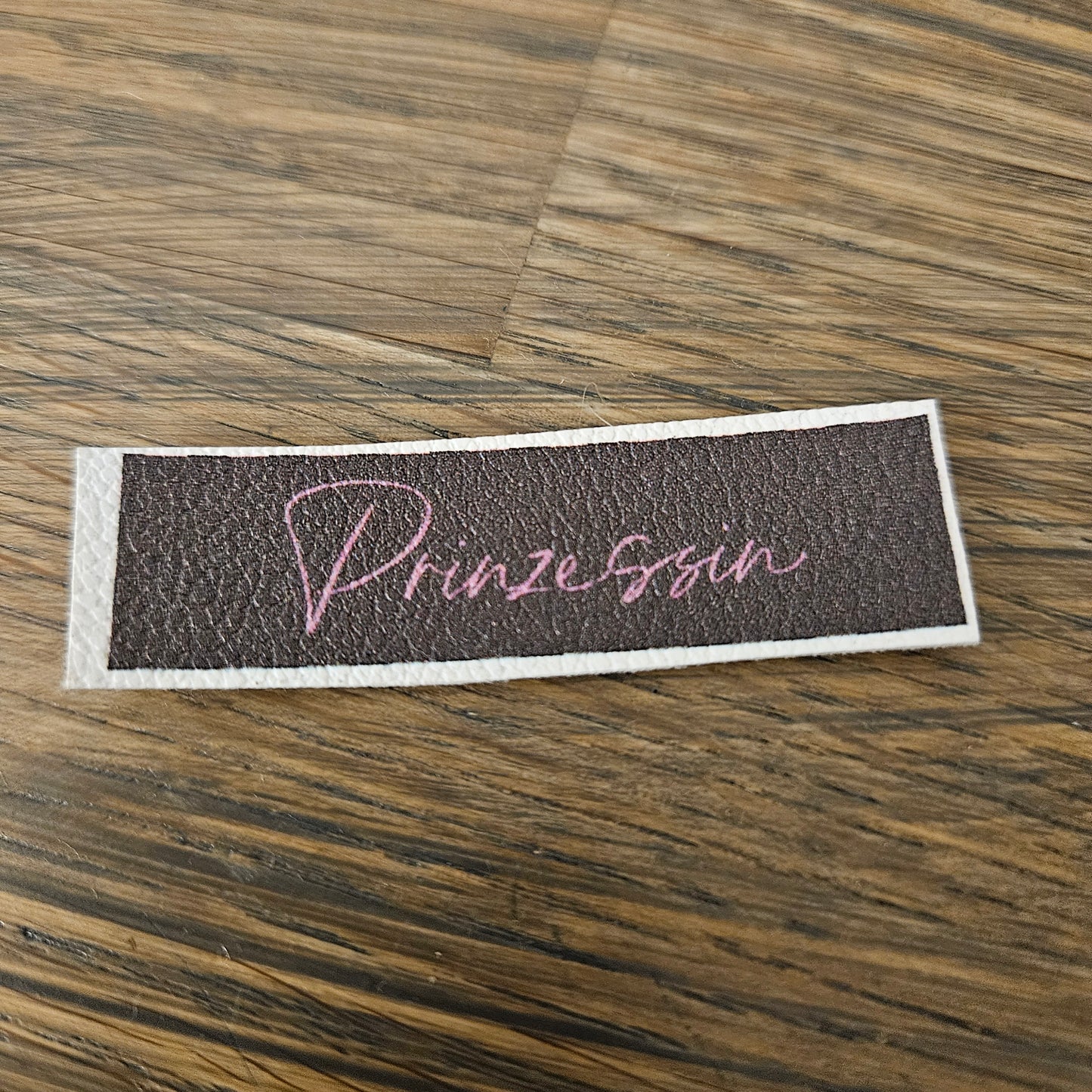Kunstlederlabel - Prinzessin Braun/Rosa
