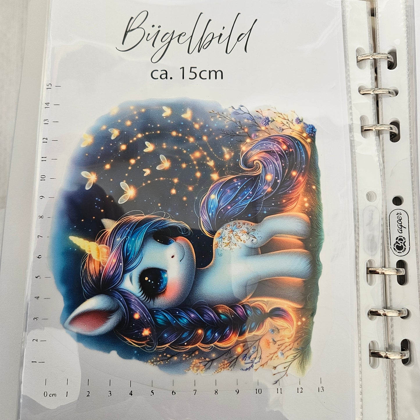 Bügelbild - Magisches Einhorn Blau 2 ca. 15cm