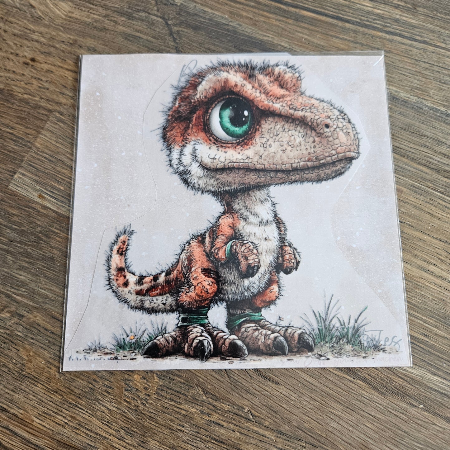 Bügelbild - Dino Braun ca. 15cm
