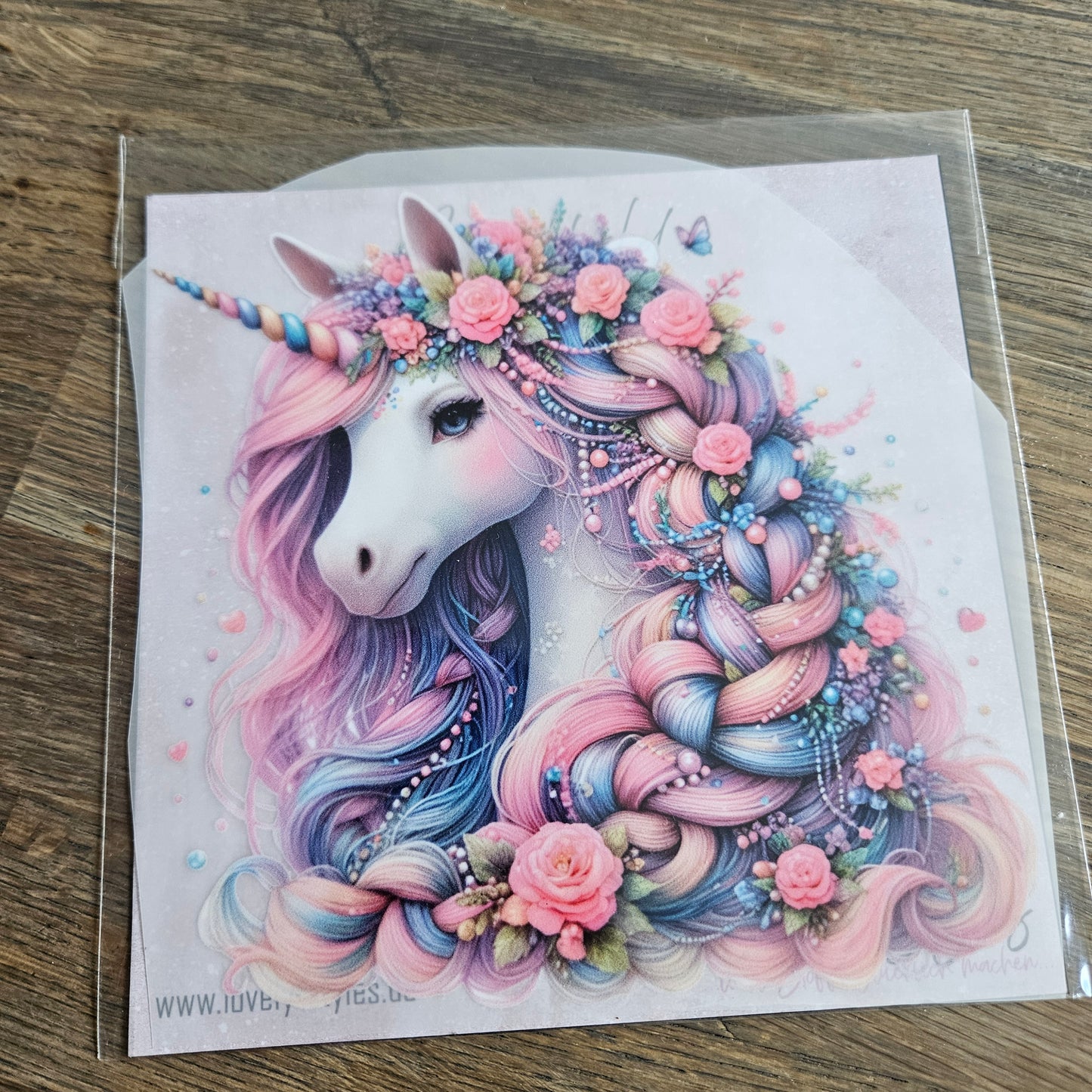 Bügelbild - Einhorn Pastell ca. 15cm