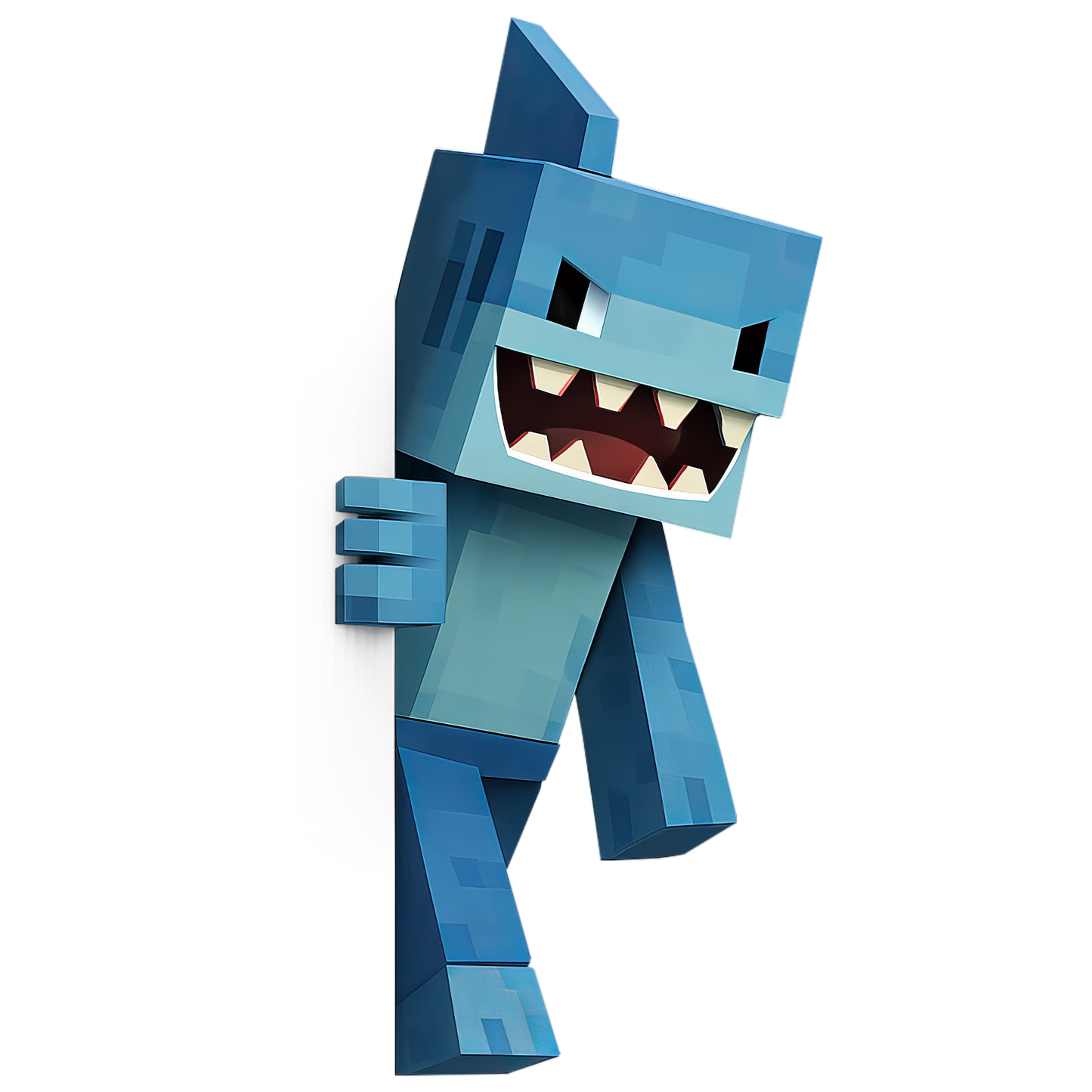 Auktion - Bügelbild - Pixel World - Hai - 20cm