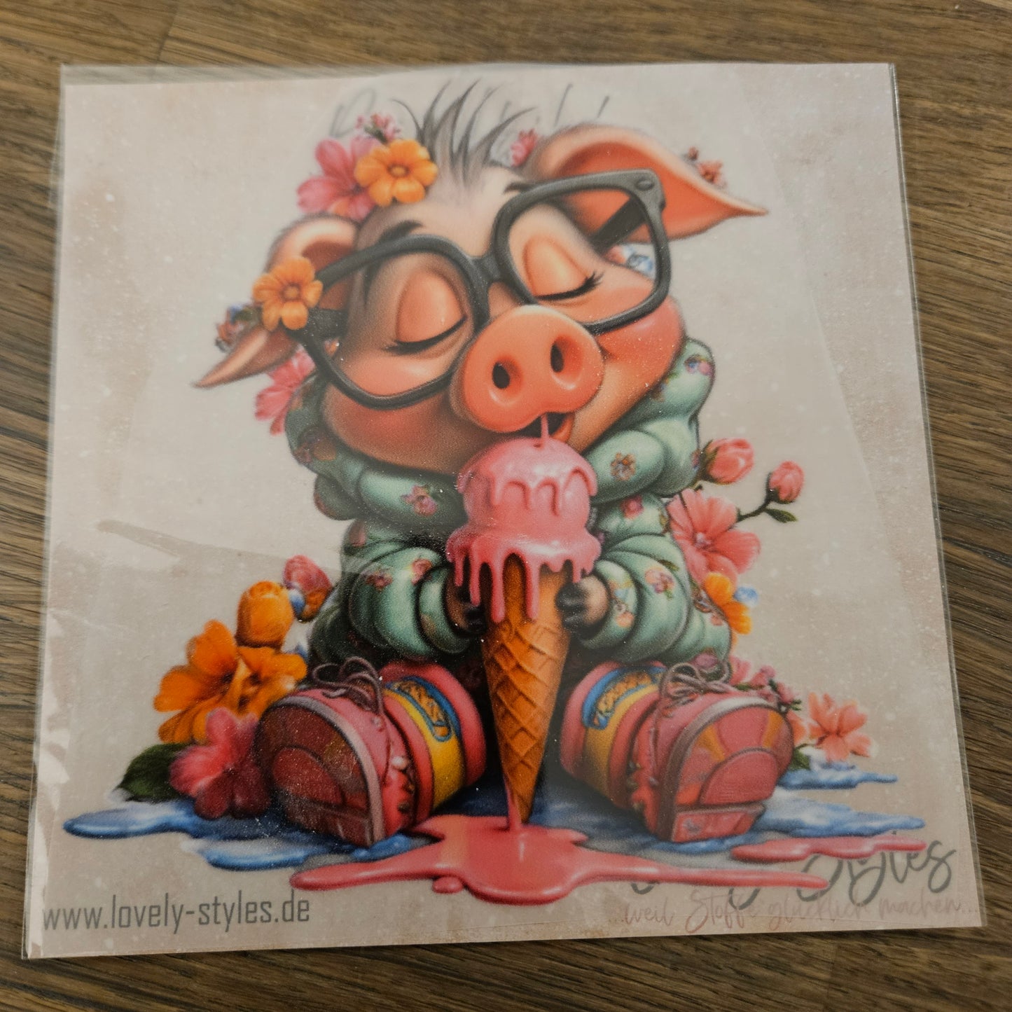 Bügelbild - Funny Schwein ca. 15cm