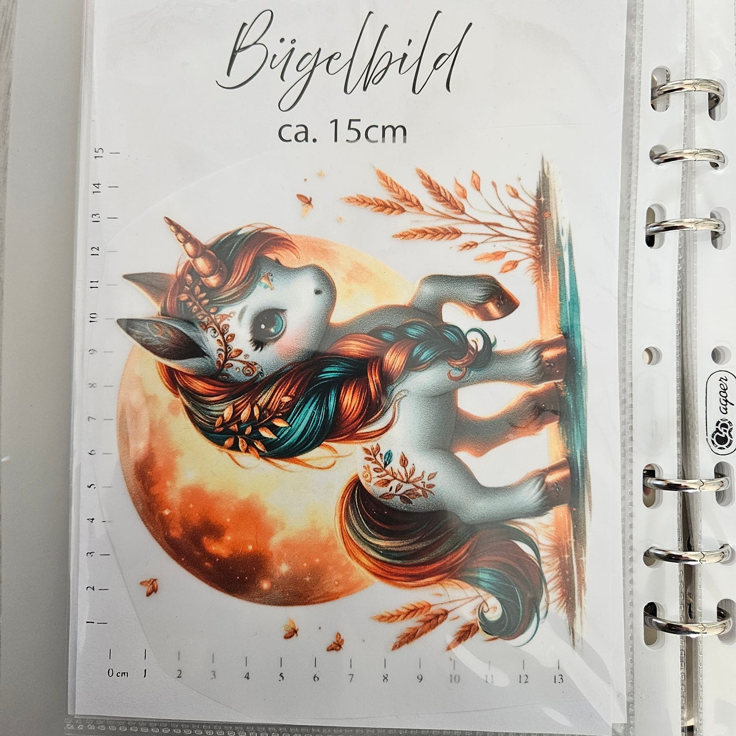 Bügelbild - Herbsteinhorn ca. 15cm