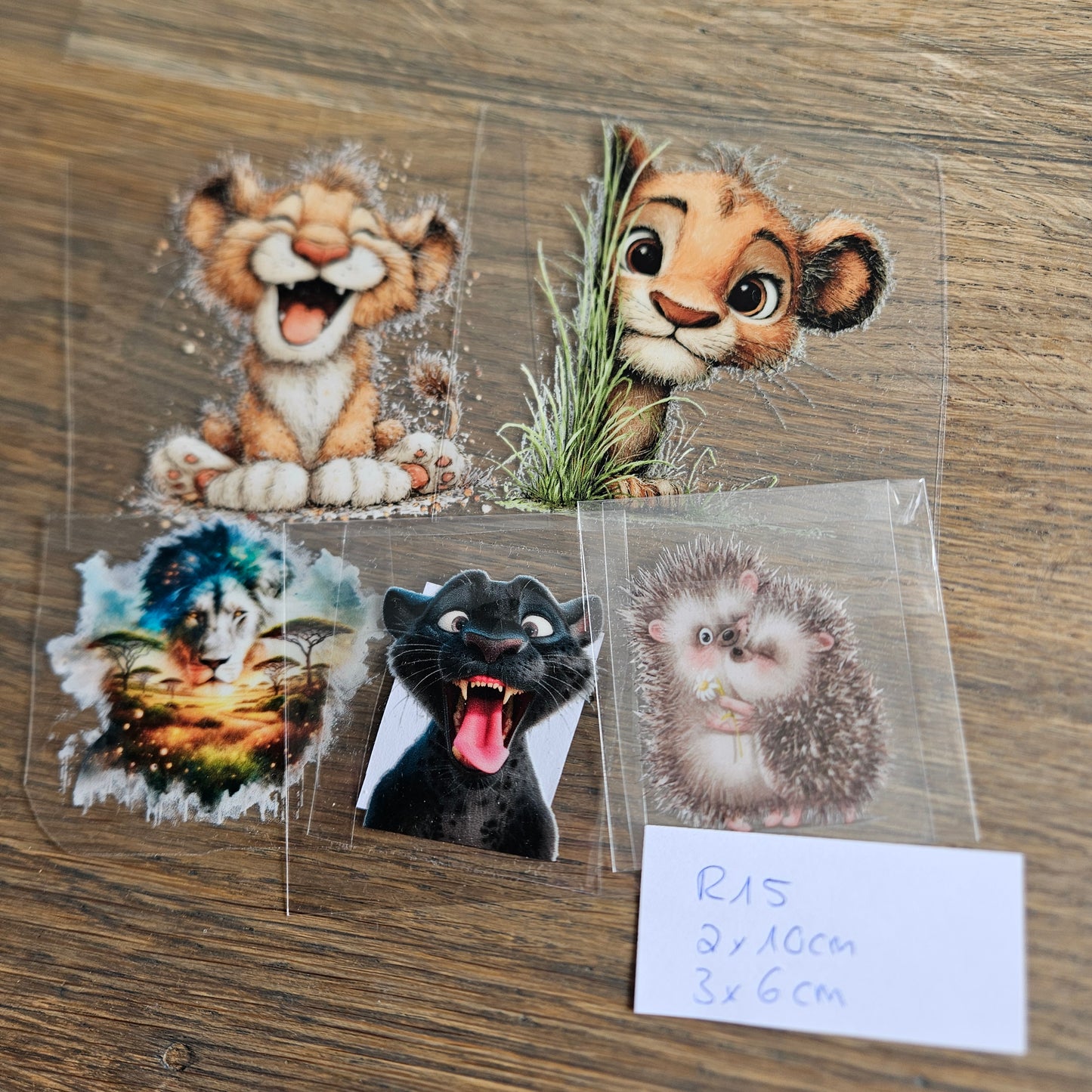Set Rub-On Aufkleber Tiere R15