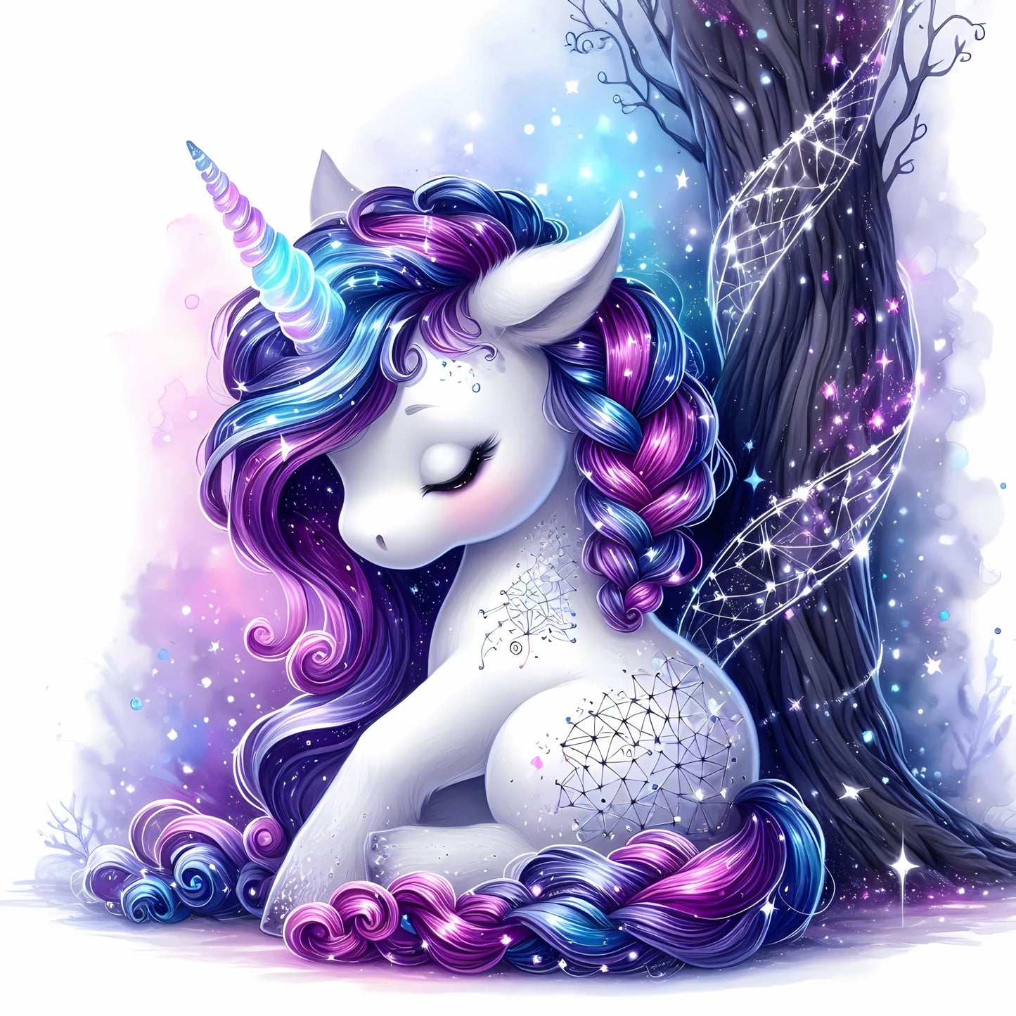 Auktion - Bügelbild - Sparkle Einhorn Lila 1 - 15cm