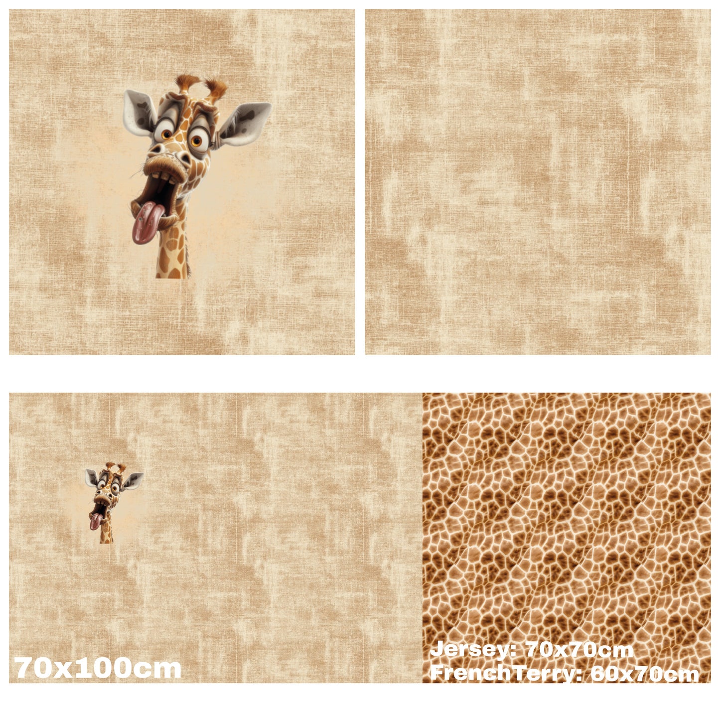 Panel mit Kombi - Grunge Leinen - Giraffe