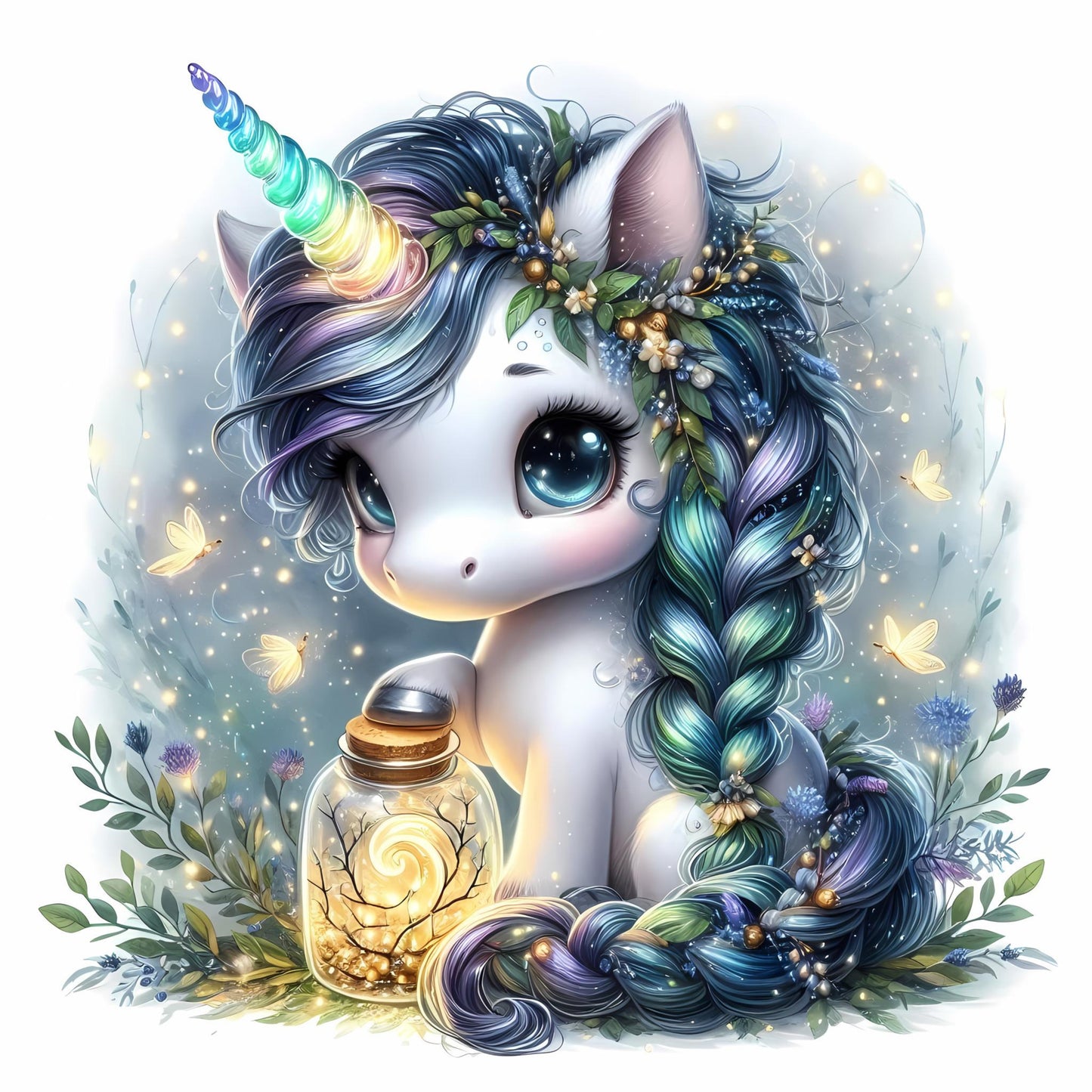 Auktion - Bügelbild - Sparkle Einhorn 3 - 15cm