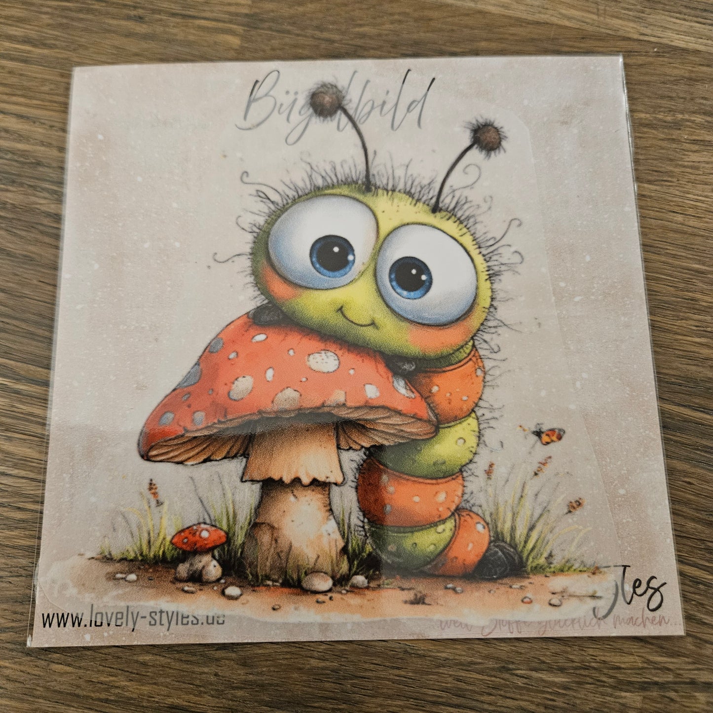 Bügelbild - Süße Raupe ca. 15cm