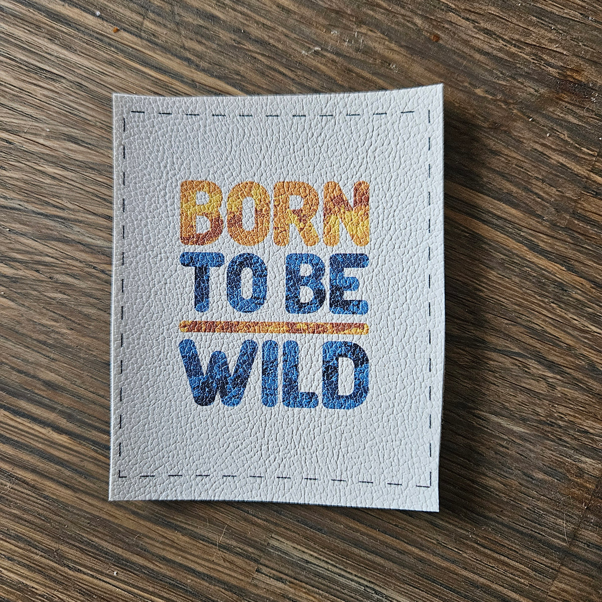 Kunstlederlabel - Born to be wild Gelb