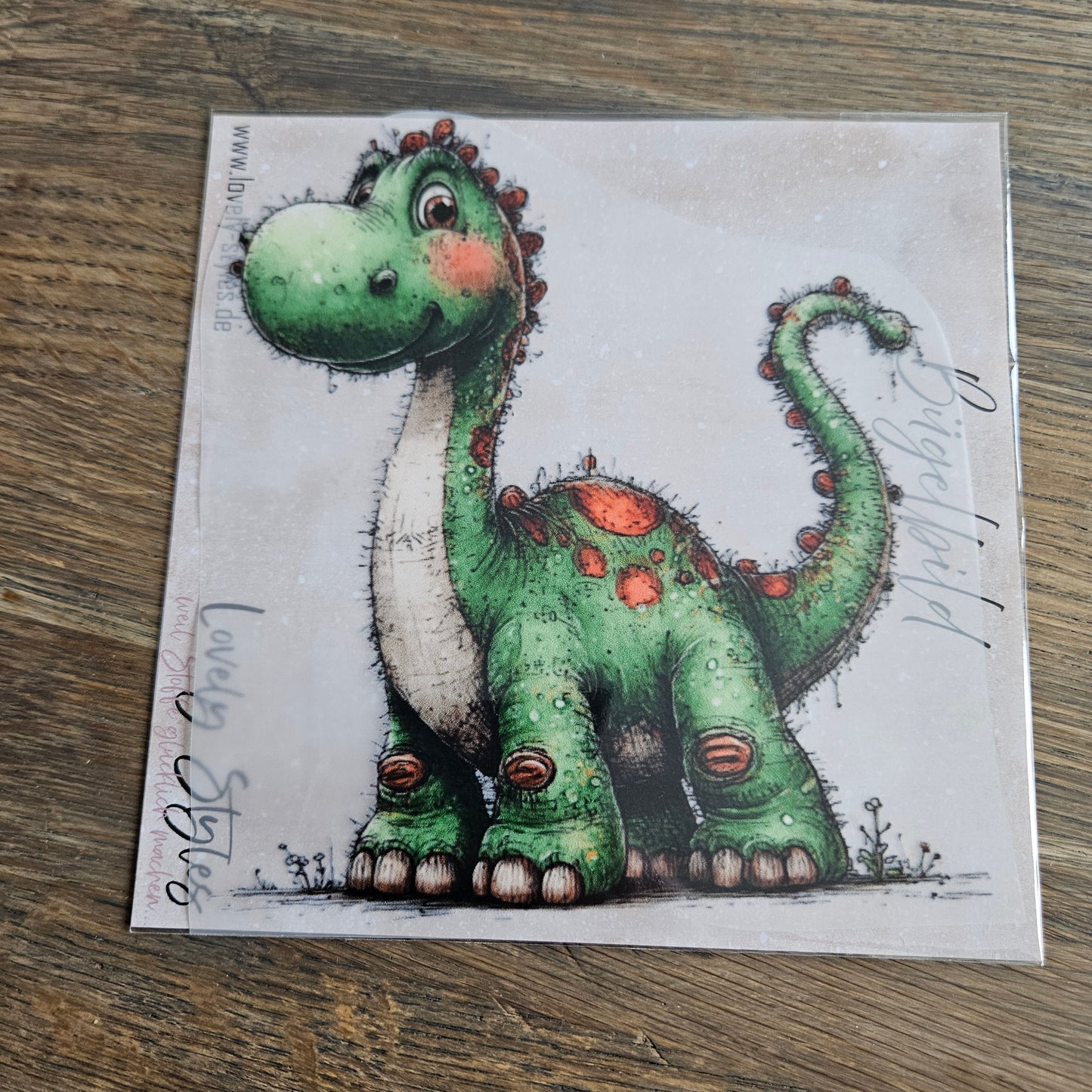 Bügelbild - Dino Grün ca. 15cm
