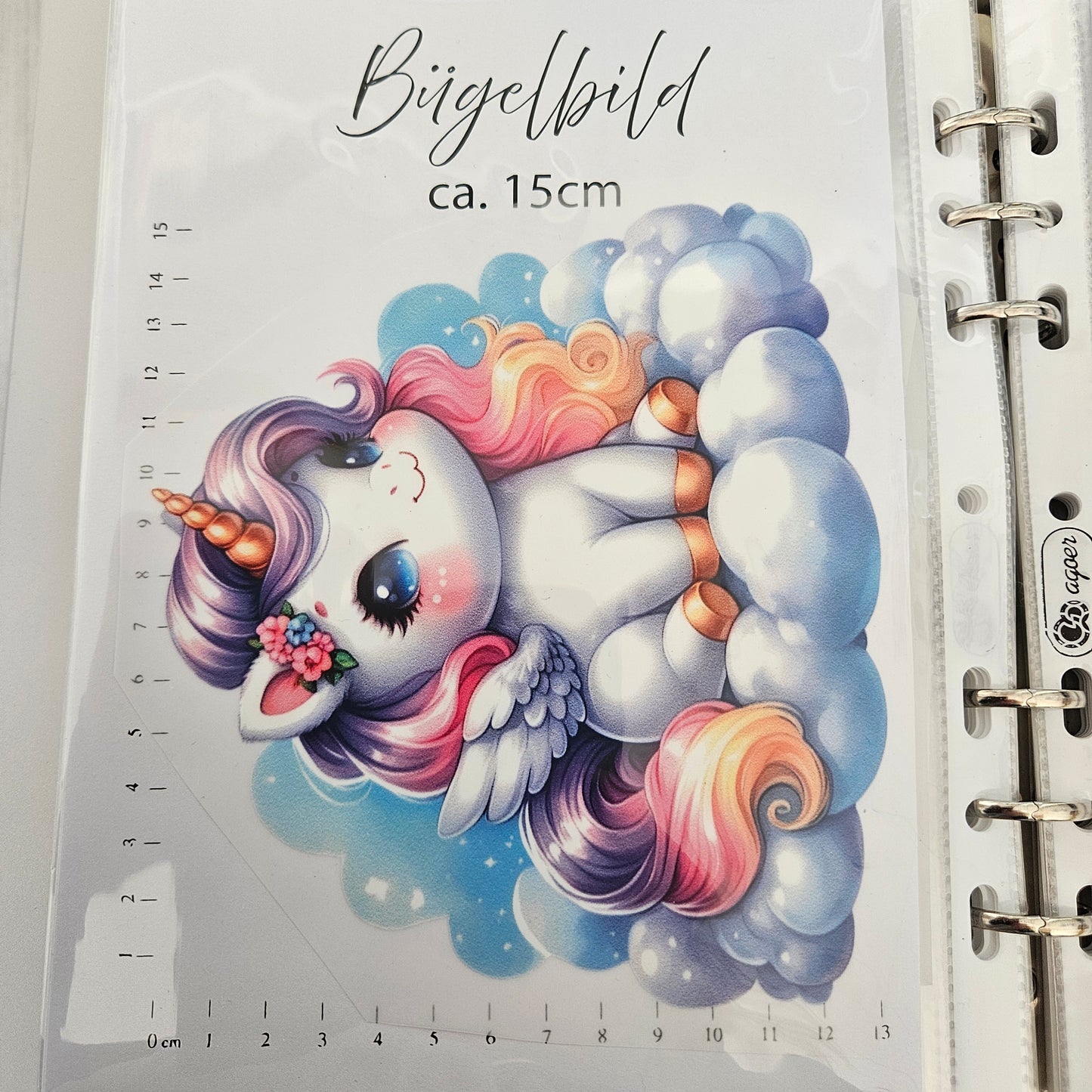 Bügelbild - Einhorn Wolke ca. 15cm