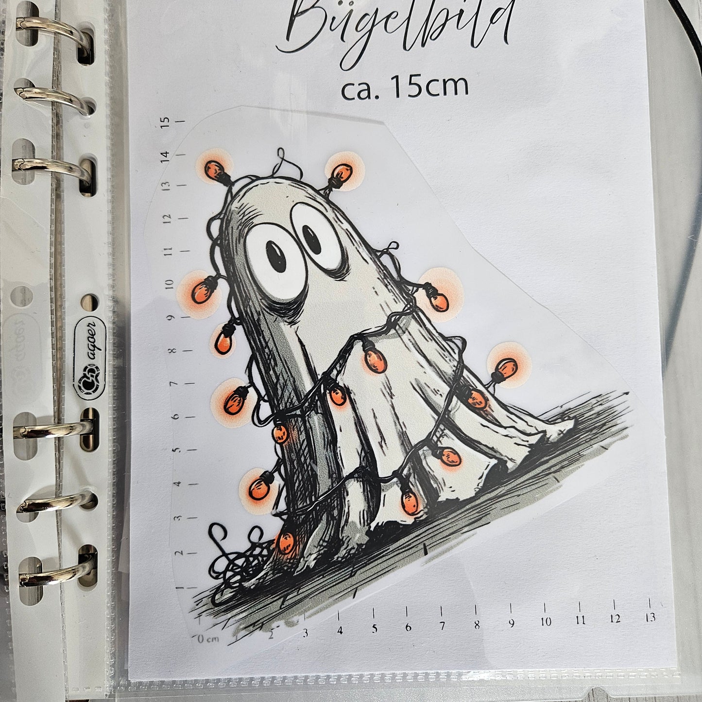 Bügelbild - Geist Lichterkette ca. 15cm