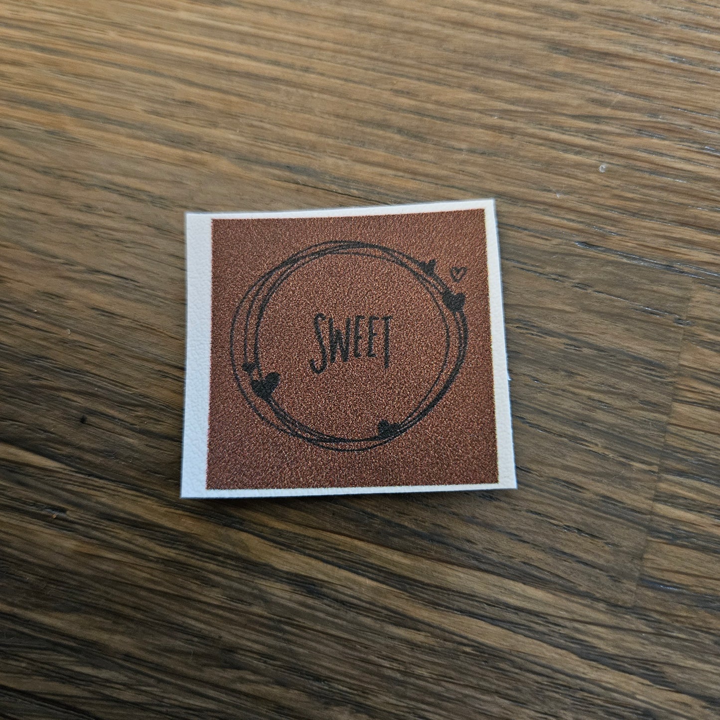 Kunstlederlabel - Sweet Braun
