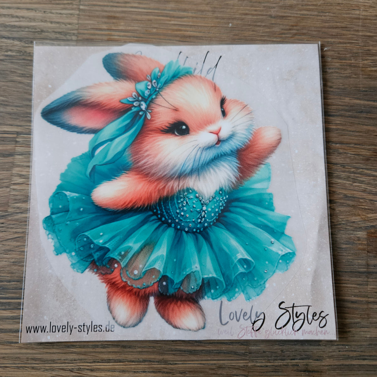 Bügelbild - Ballerina Hase ca. 15cm