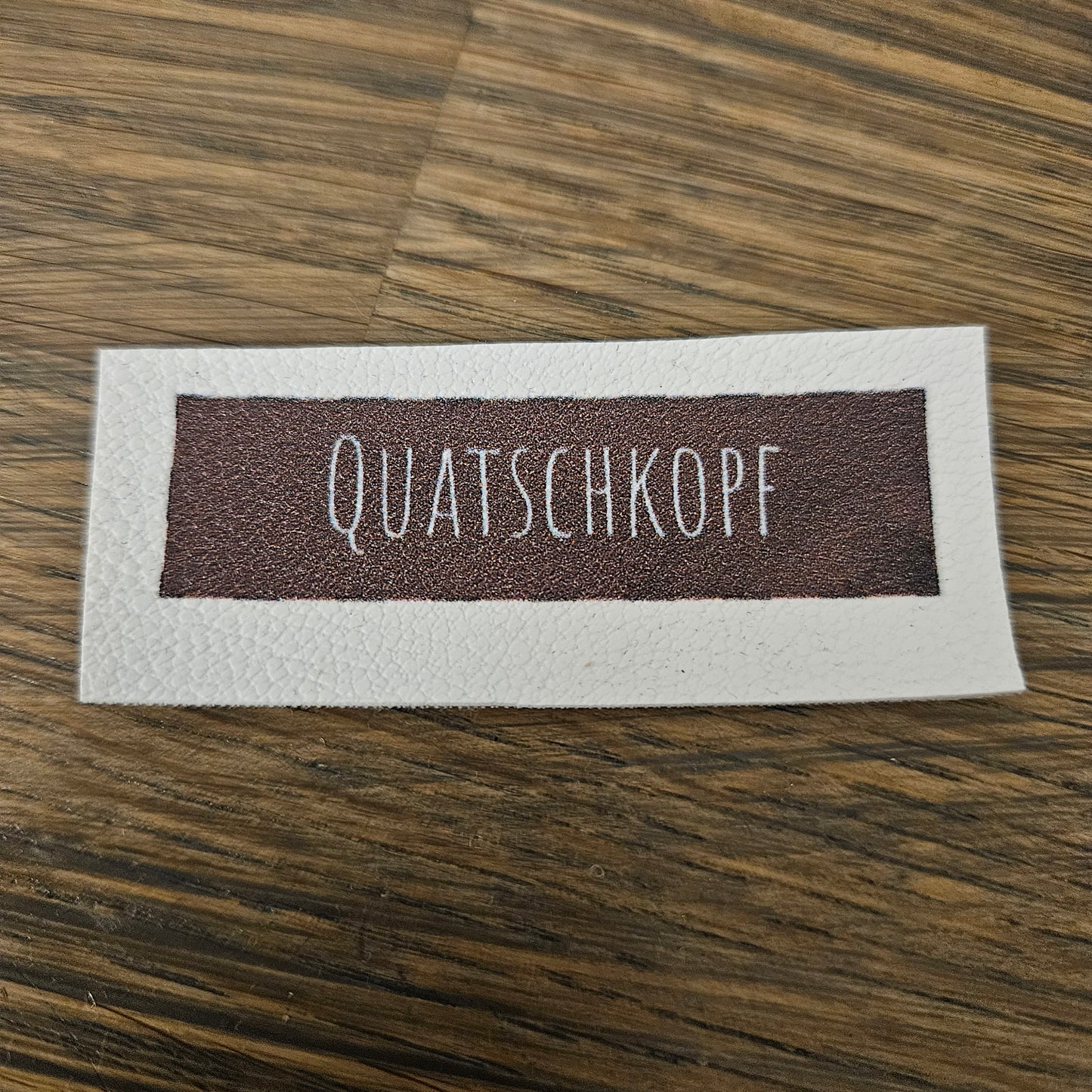 Kunstlederlabel - Quatschkopf Braun/Hellblau