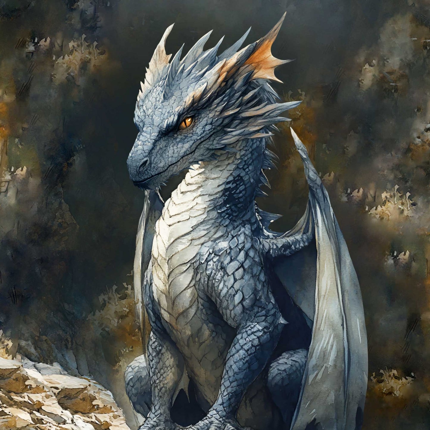 Sommersweat - Panel - Drache Blau 2