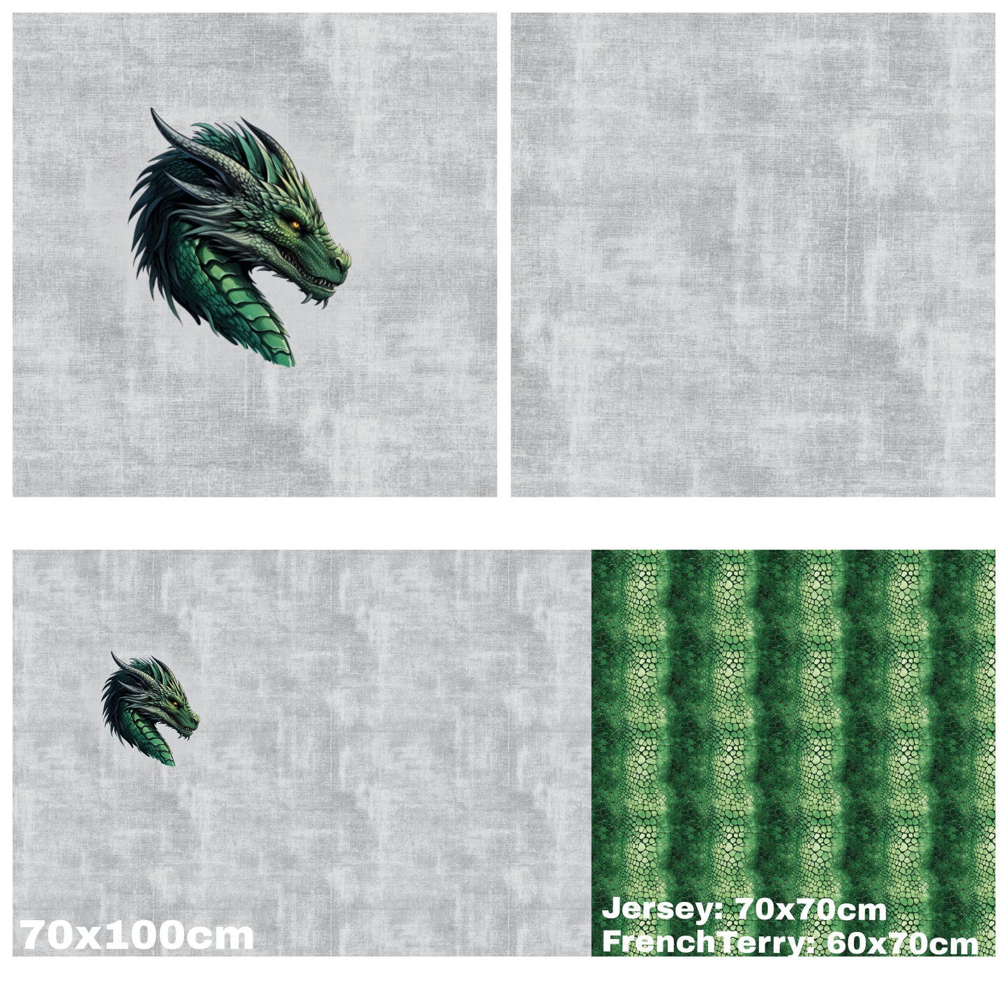 Panel mit Kombi - Grunge Leinen - Drache