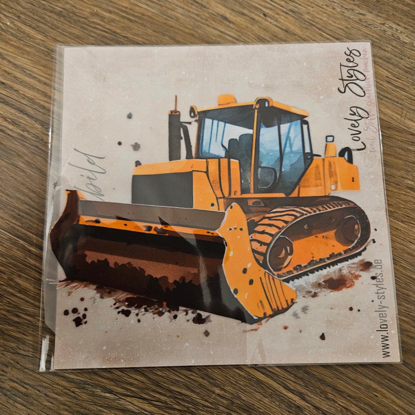 Bügelbild - Baustelle Bulldozer ca. 15cm