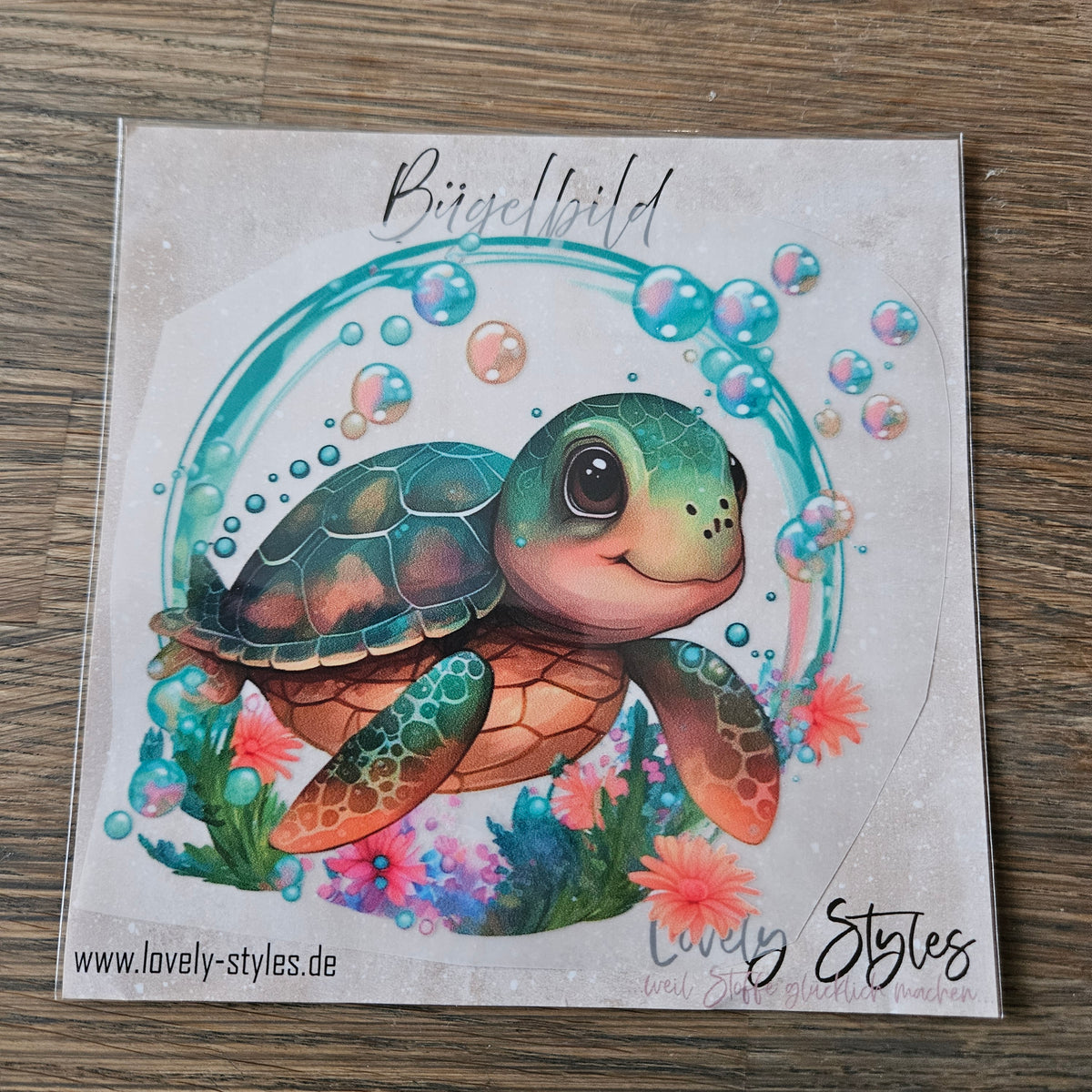 Bügelbild - Schildkröte ca. 15cm