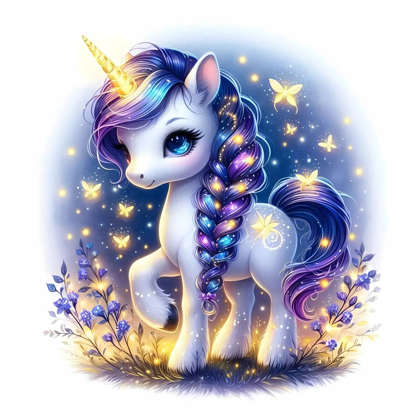 Auktion - Bügelbild - Einhorn Sparkle 13 - 15cm