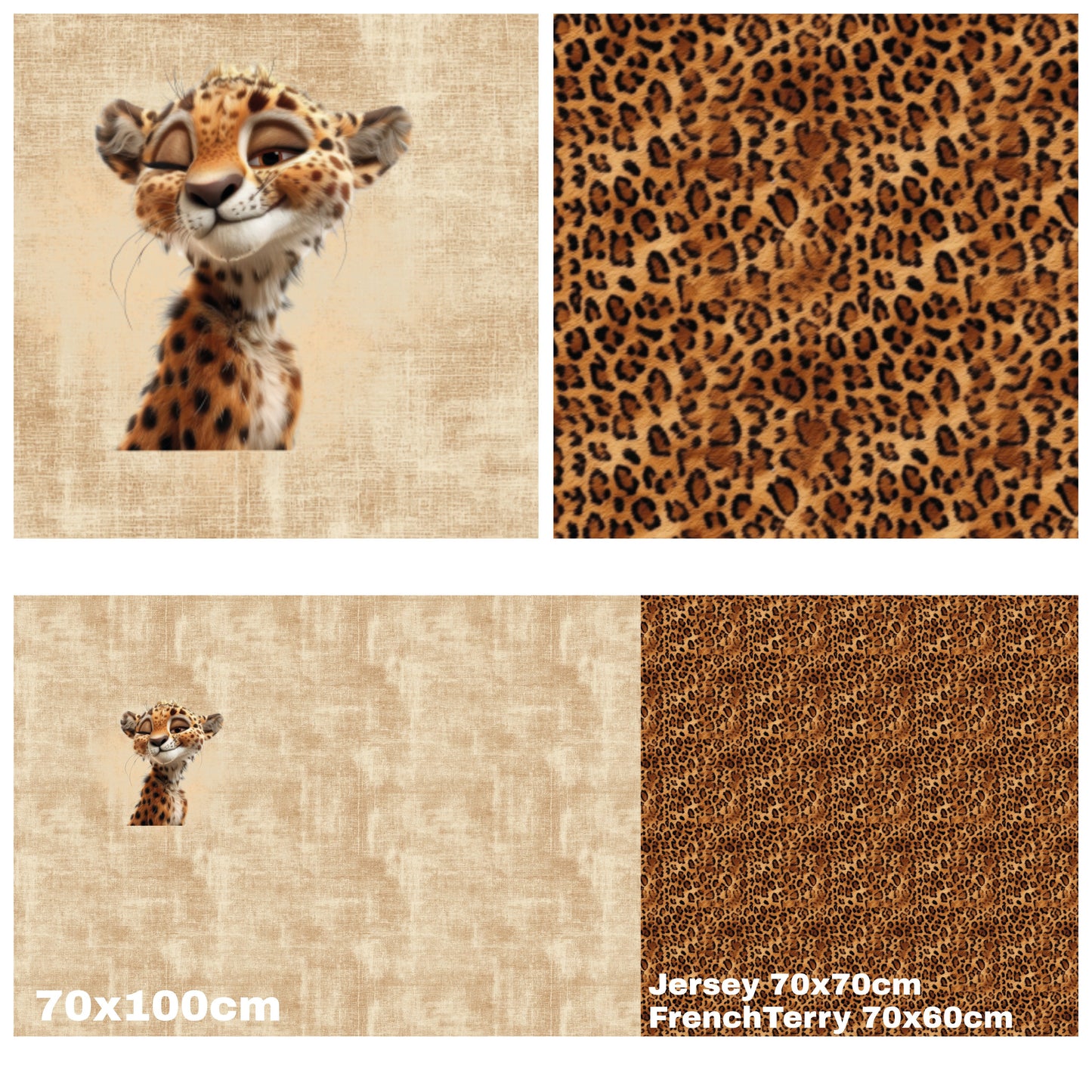 Jersey Panel mit Kombi - Grunge Leinen - Leo Braun