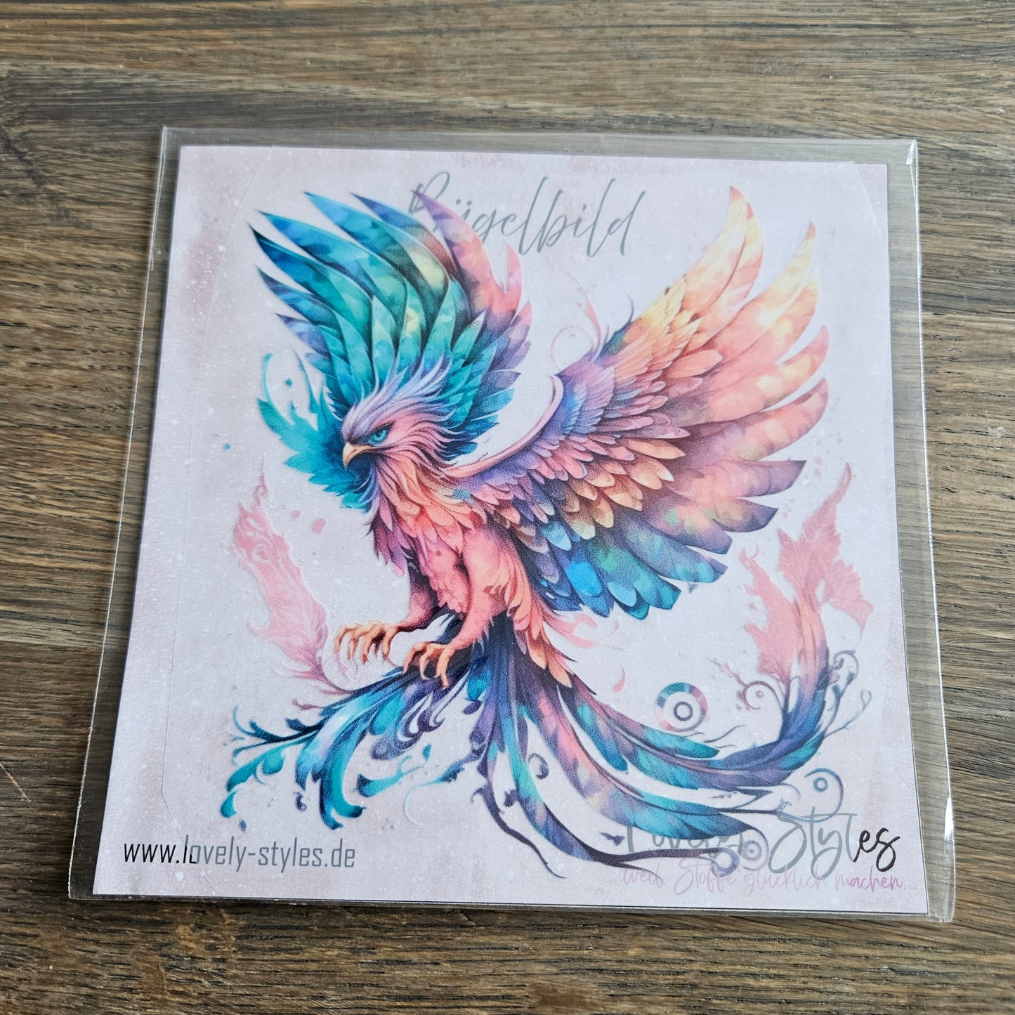 Bügelbild - Phoenix ca. 15cm