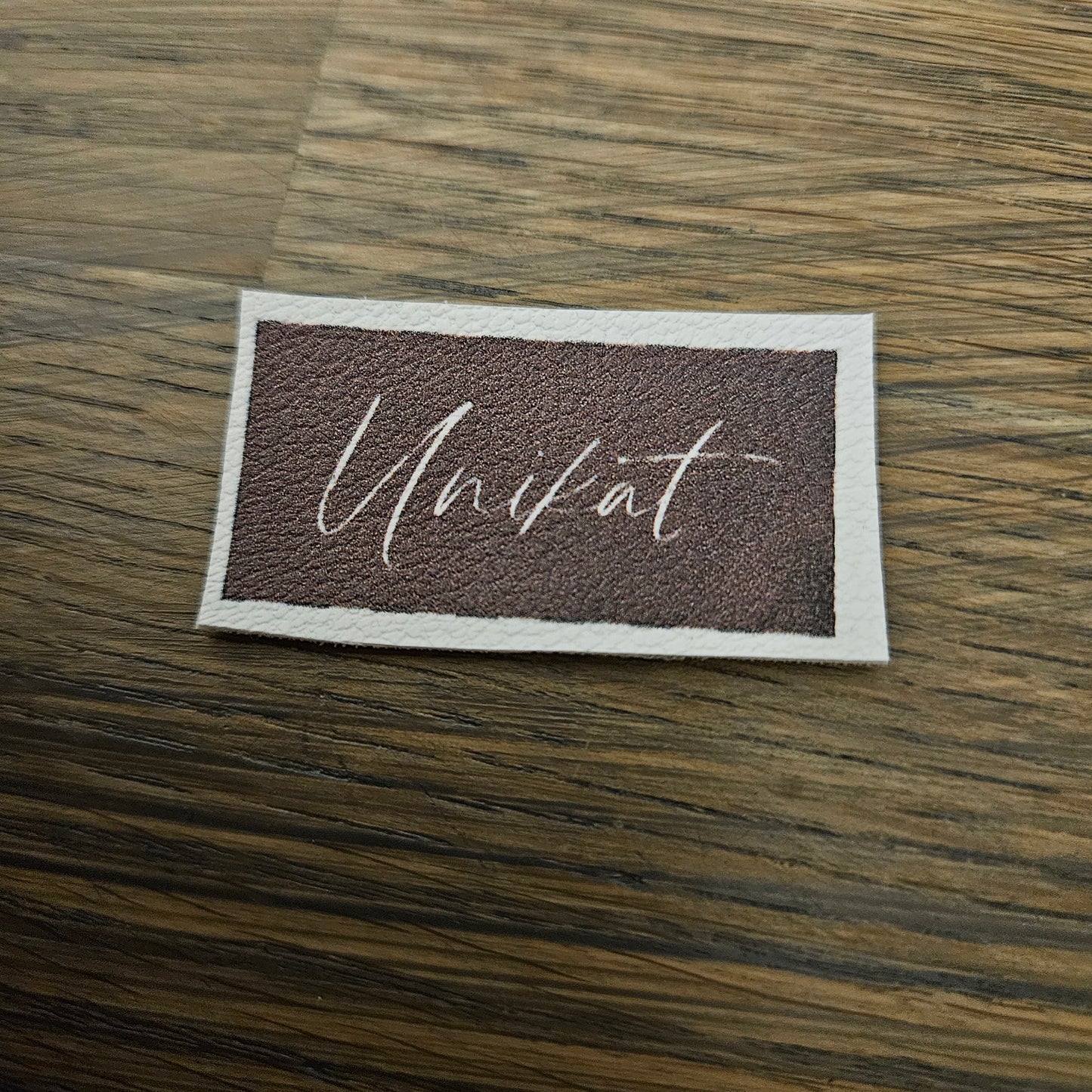 Kunstlederlabel - Unikat hellbraun