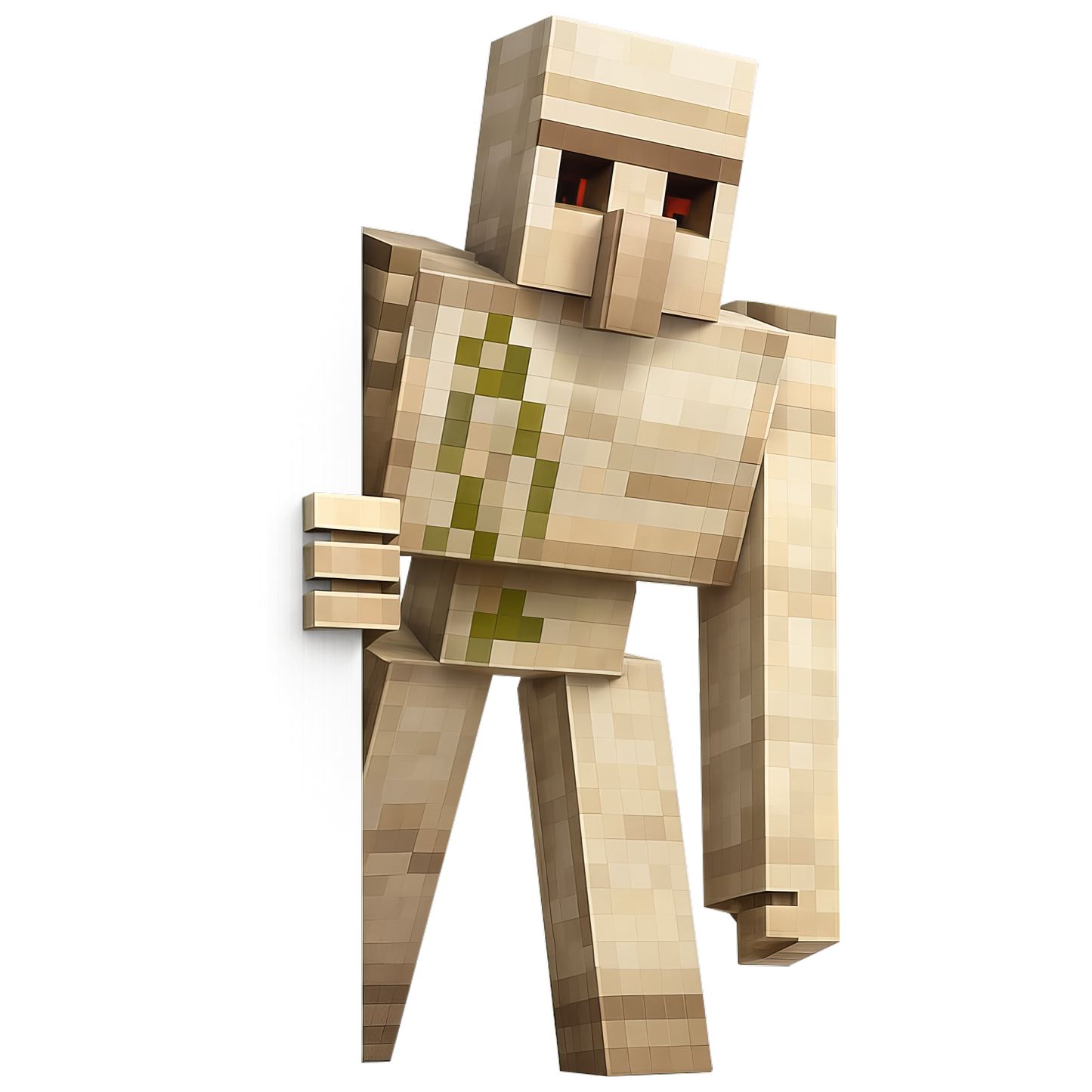 Auktion - Bügelbild - Pixel World Golem - 20cm